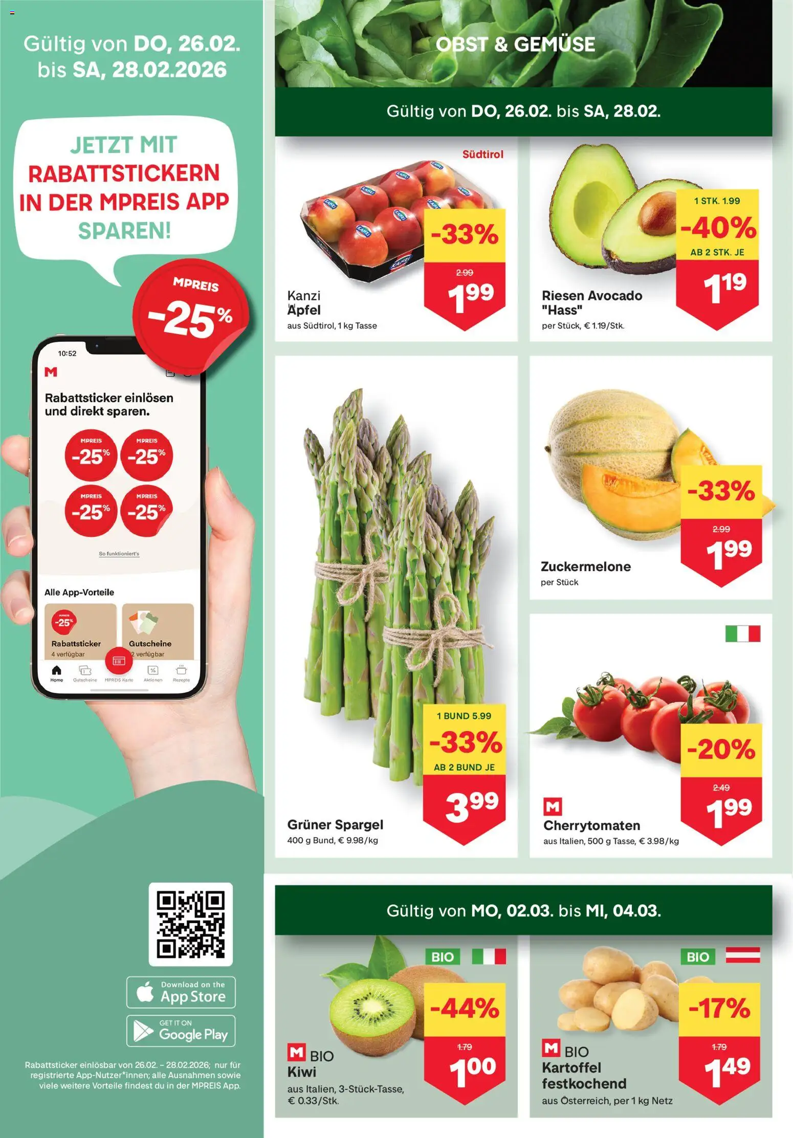 MPREIS Hohenems gültig ab 26.02.2026 | Seite: 2 | Produkte: Avocado, Gemüse, Obst, Äpfel