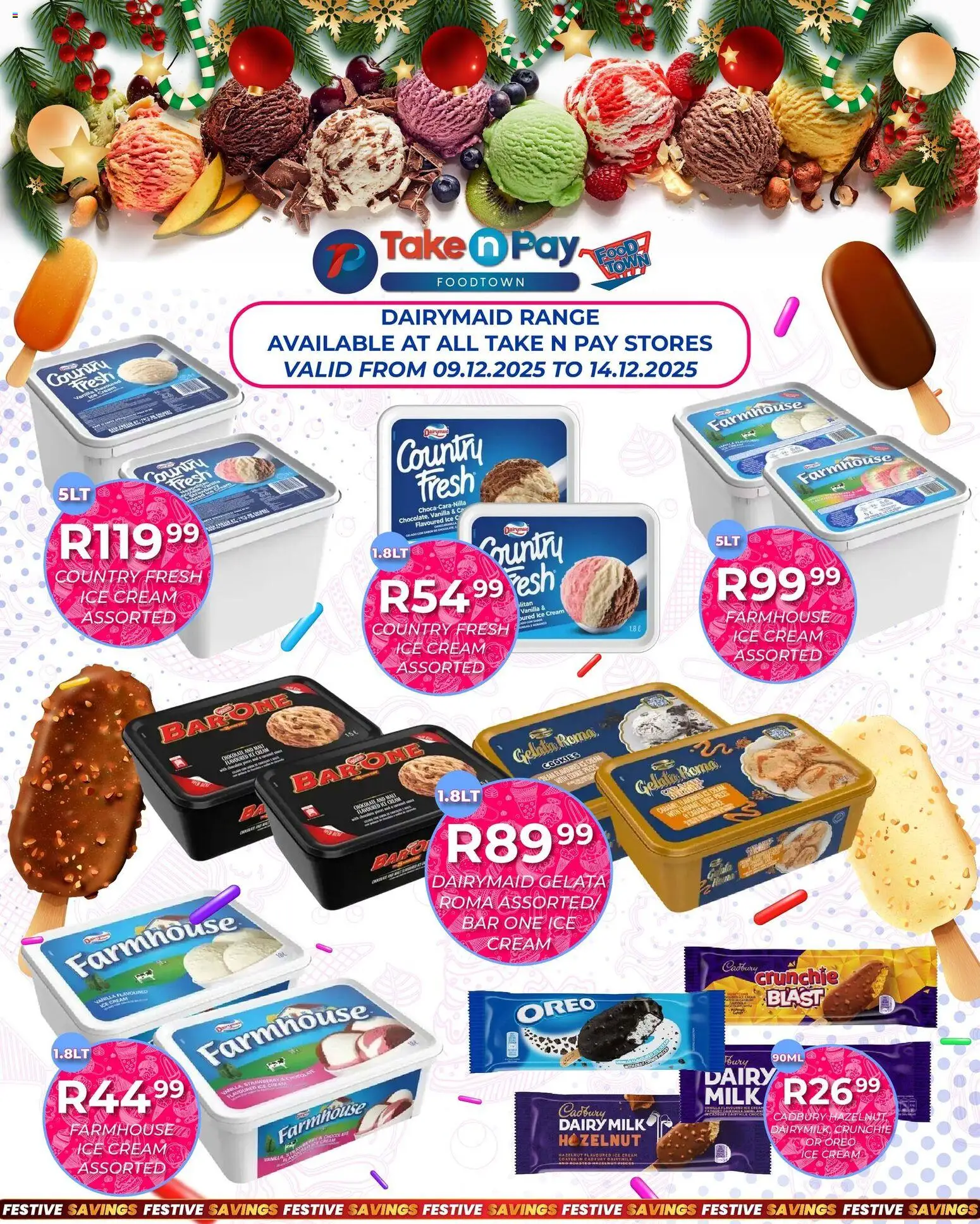 New Take n Pay catalogue – valid from 09.12.2025 | Page: 2 | Products: Milk, Chocolate, Cream, Ice cream