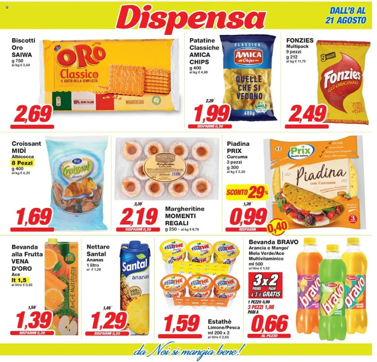 Volantino Prix del 08.08.2025 | Pagina: 11 | Prodotti: Frutta, Piadina, Arancia, Croissant