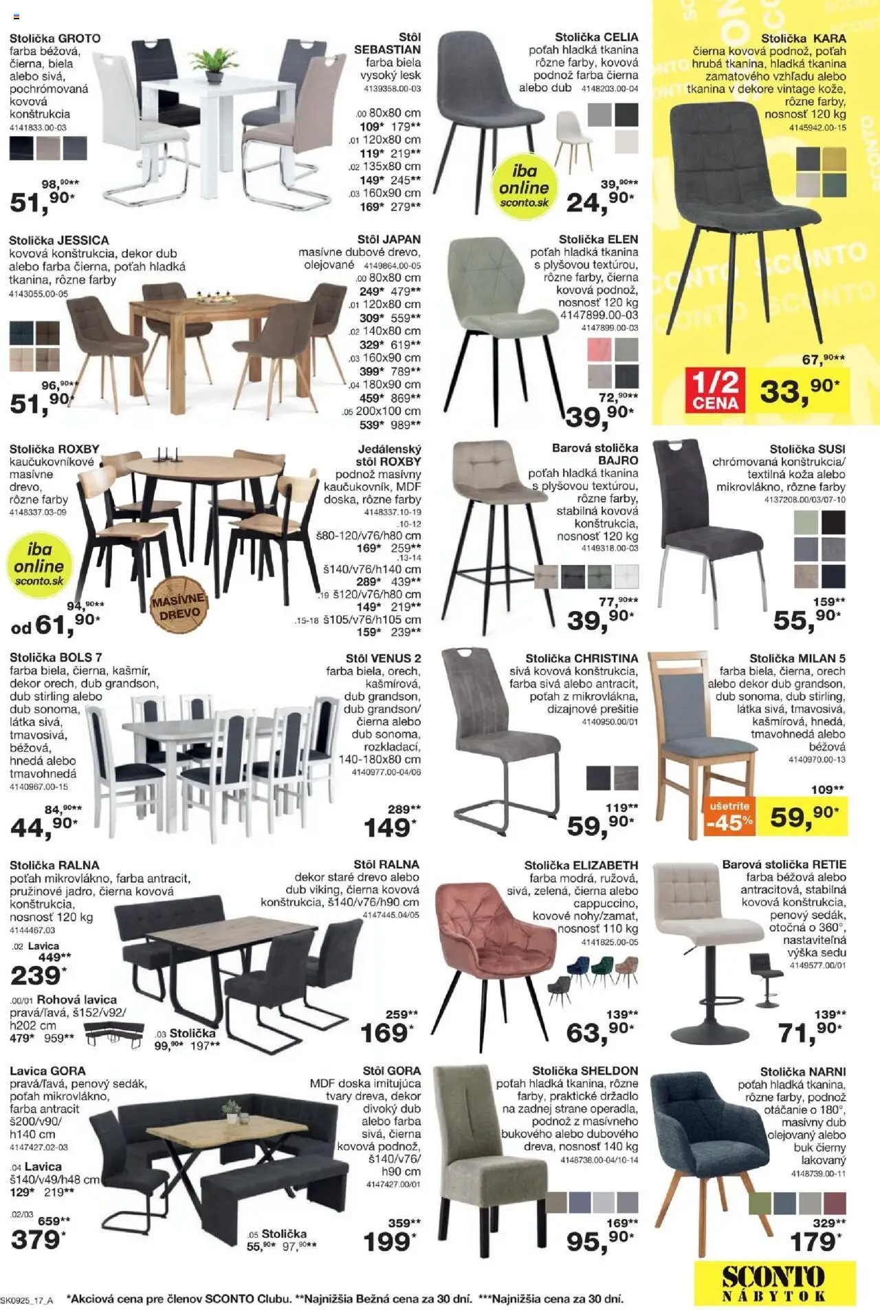 Sconto nábytok leták │ platný od 16.07.2025 | Strana: 17 | Produkty: Nábytok, Barová stolička, Stôl, Lavica