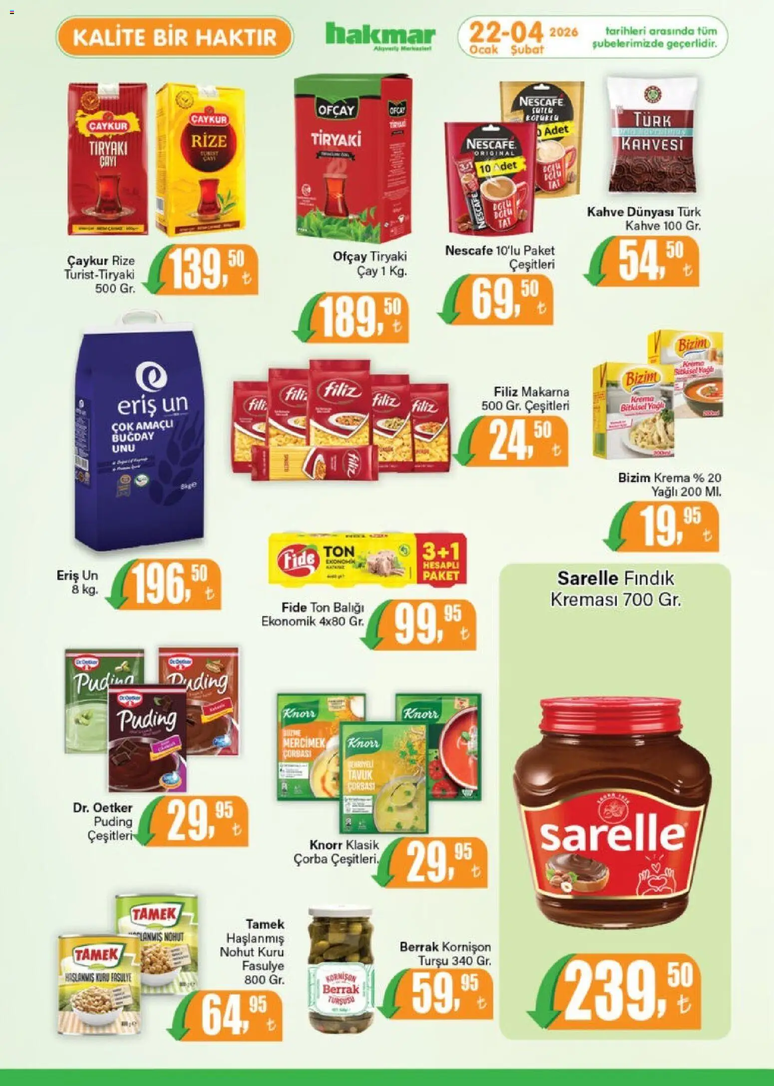 Hakmar Katalog - 22.01.2026 tarihinden itibaren geçerlidir | Sayfa: 3 | Ürünler: Kuru fasulye, Yağ, Ton balığı, Ocak