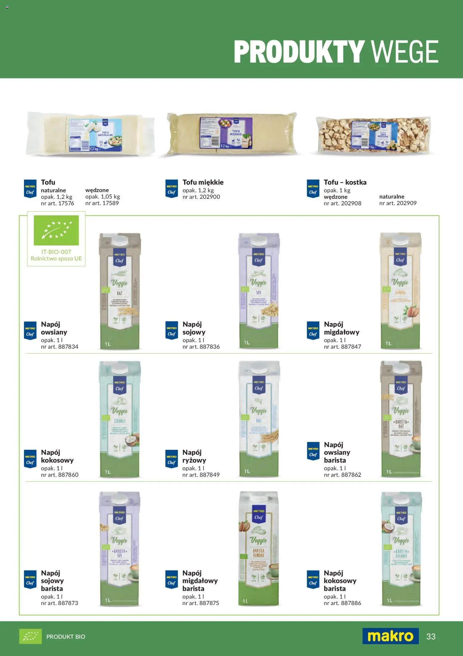 Makro gazetka - Produktów marek własnych dla profesjonalnej Gastronomii od 01.03.2026 | Strona: 33 | Produkty: Tofu naturalne, Tofu