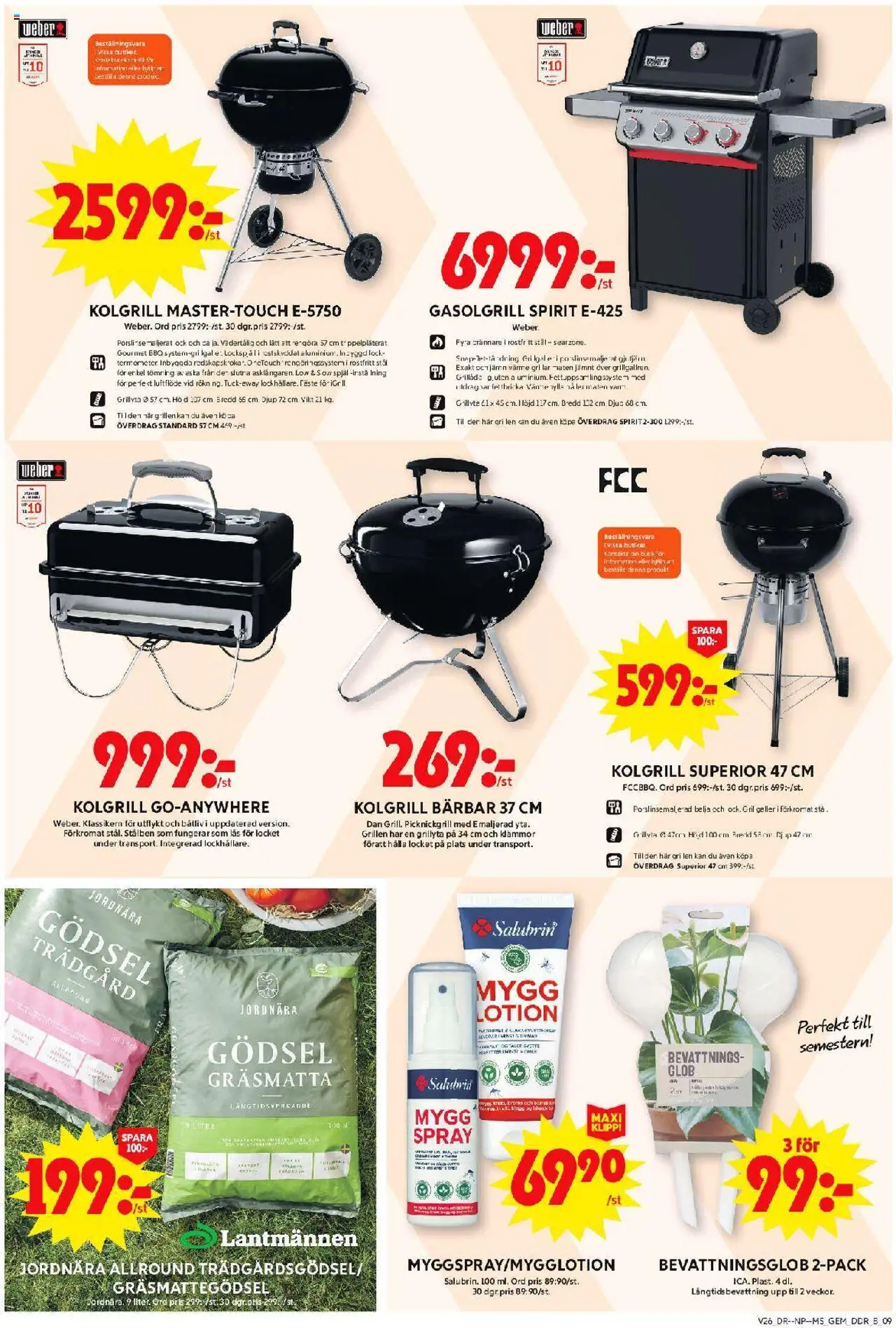 ICA Maxi reklamblad aktuell från 23.06.2025 | Sida: 16 | Produkter: Termometer, Gem, Gasolgrill, Gräsmattegödsel