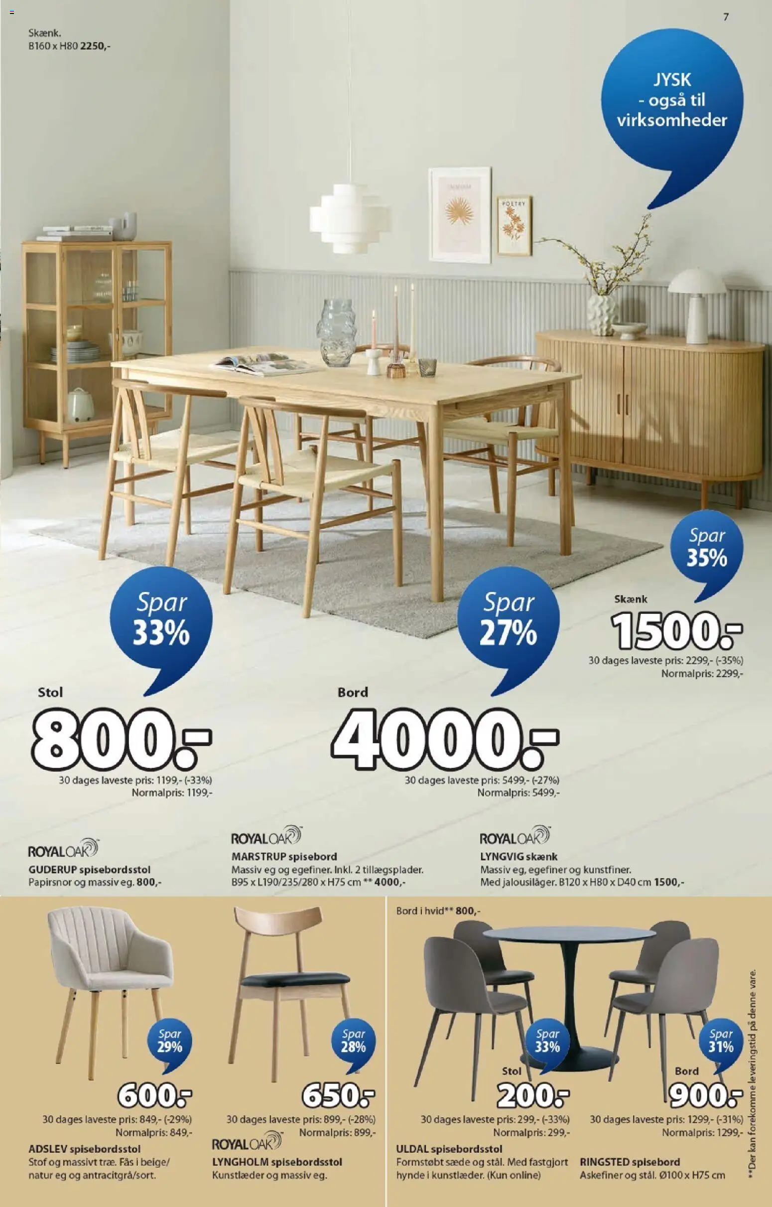 JYSK tilbudsavis – gyldig fra 27.02.2026 | Side: 7 | Produkter: Bord, Stol, Skænk, Stof