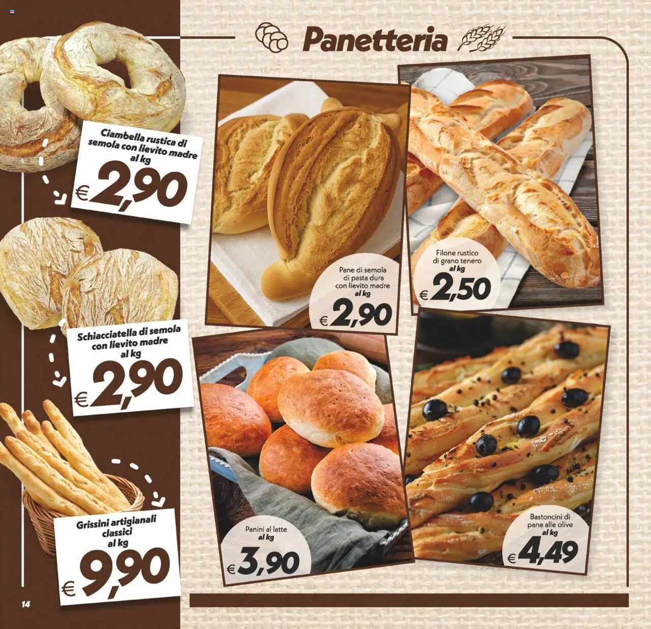Volantino SuperConveniente del 03.10.2025 | Pagina: 14 | Prodotti: Pane, Latte, Olive, Pasta