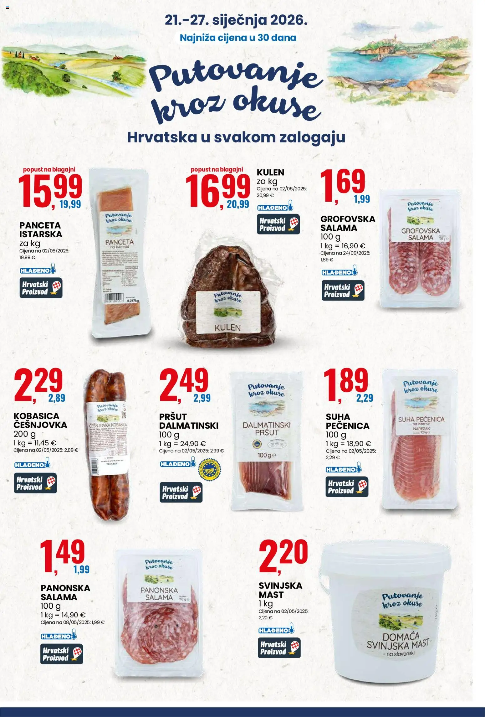 Eurospin katalog | vrijedi od 21.01.2026 | Stranica: 8 | Proizvodi: Salama, Pršut, Narezak, Svinjska mast