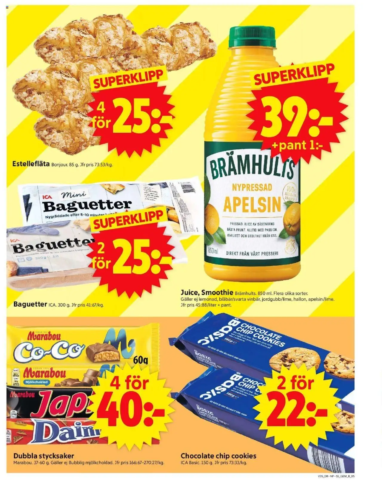 ICA Supermarket reklamblad aktuell från 25.08.2025 | Sida: 5 | Produkter: Galler, Juice, Apelsin