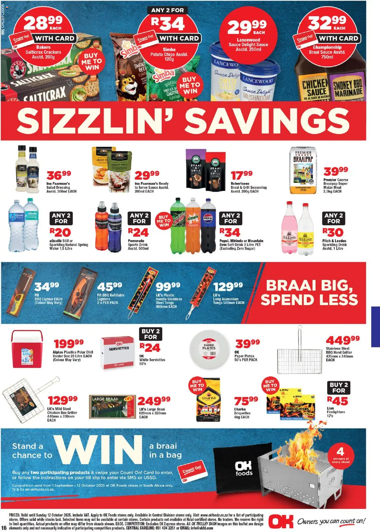 New OK Foods catalogue – valid from 24.09.2025 | Page: 16 | Products: Salad, Sugar, Griller, Paper plates
