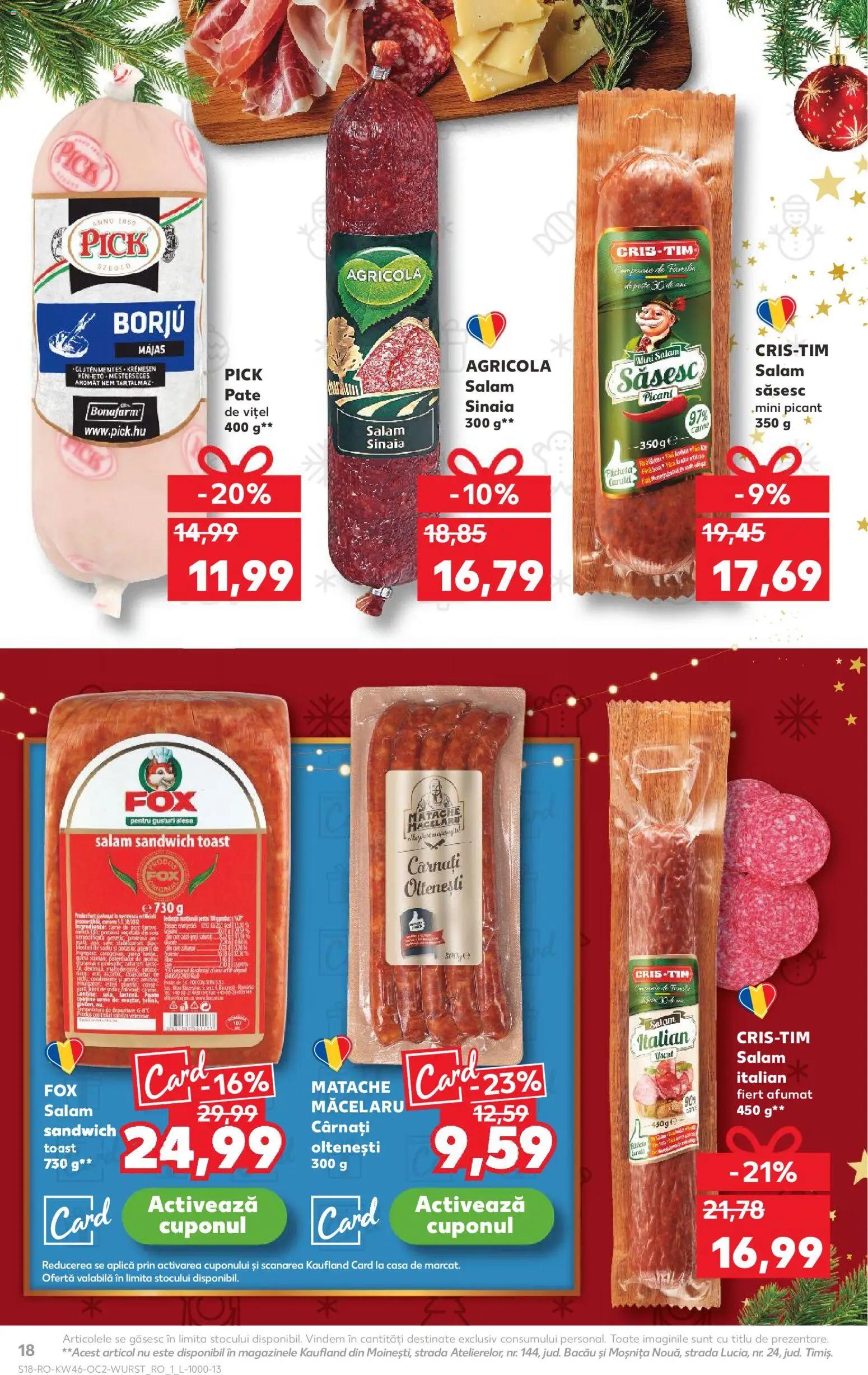 Kaufland RO akciós ujság - amely érvényes a következő dátumtól: 12.11.2025 | Oldal: 18 | Termékek: Pick