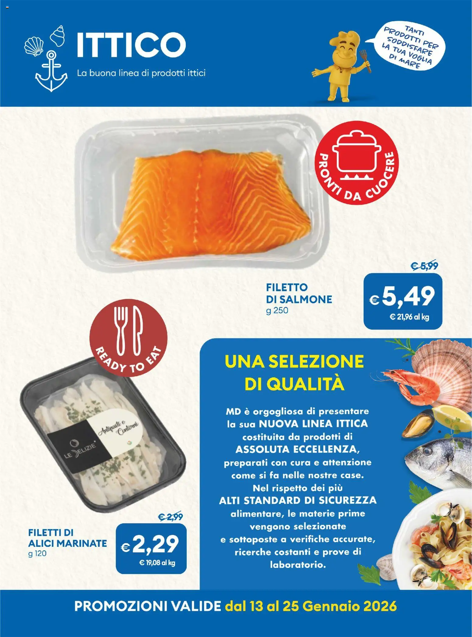 Volantino MD Discount del 13.01.2026 | Pagina: 16 | Prodotti: Salmone, Alici
