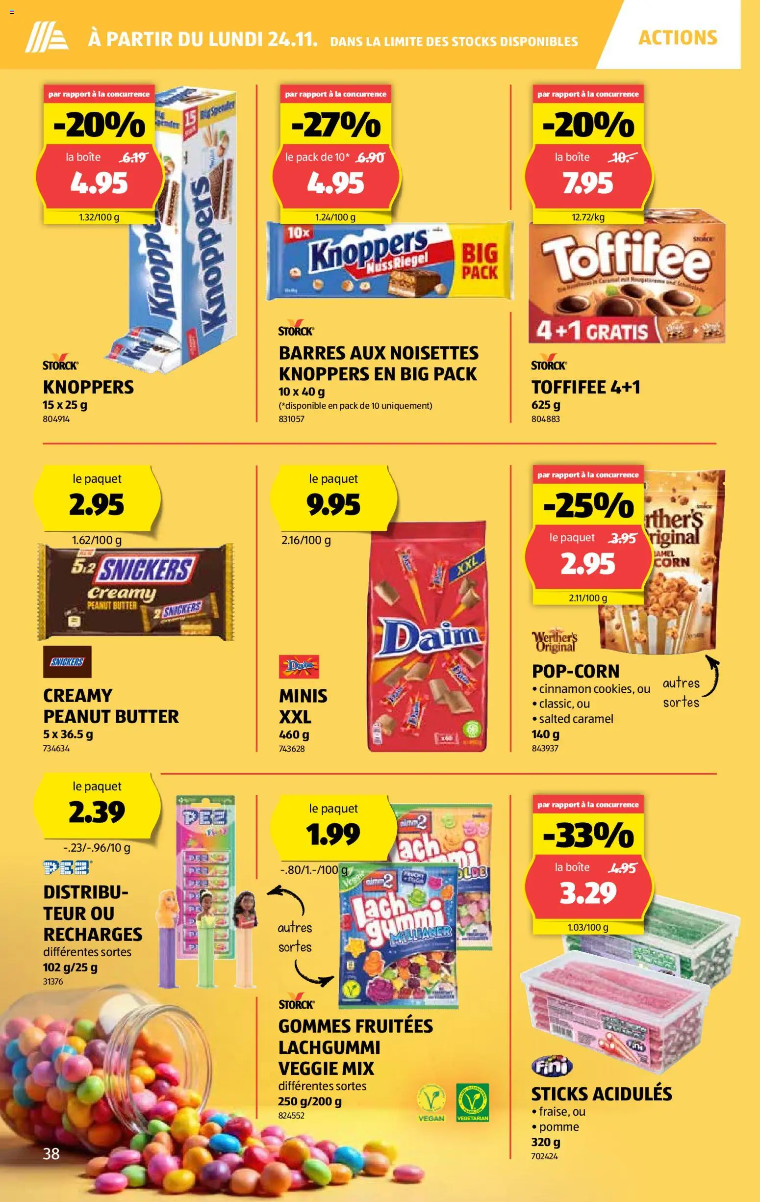 Aldi Aktionen FR – gültig ab 20.11.2025 | Seite: 39 | Produkte: Snickers, Butter