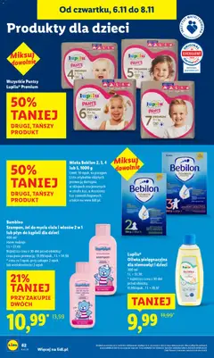 Pogląd oferty "Bambino Szampon, żel do mycia ciała i włosów 2 w 1 lub płyn do kąpieli dla dzieci, Shampoo, body wash and hair 2 in 1 or bath liquid for children, 400 ml, different types" - ważna od 06.11.2025 | Strona: 64 | Produkty: Płyn do kąpieli dla dzieci, Mleka, Mleko, Body