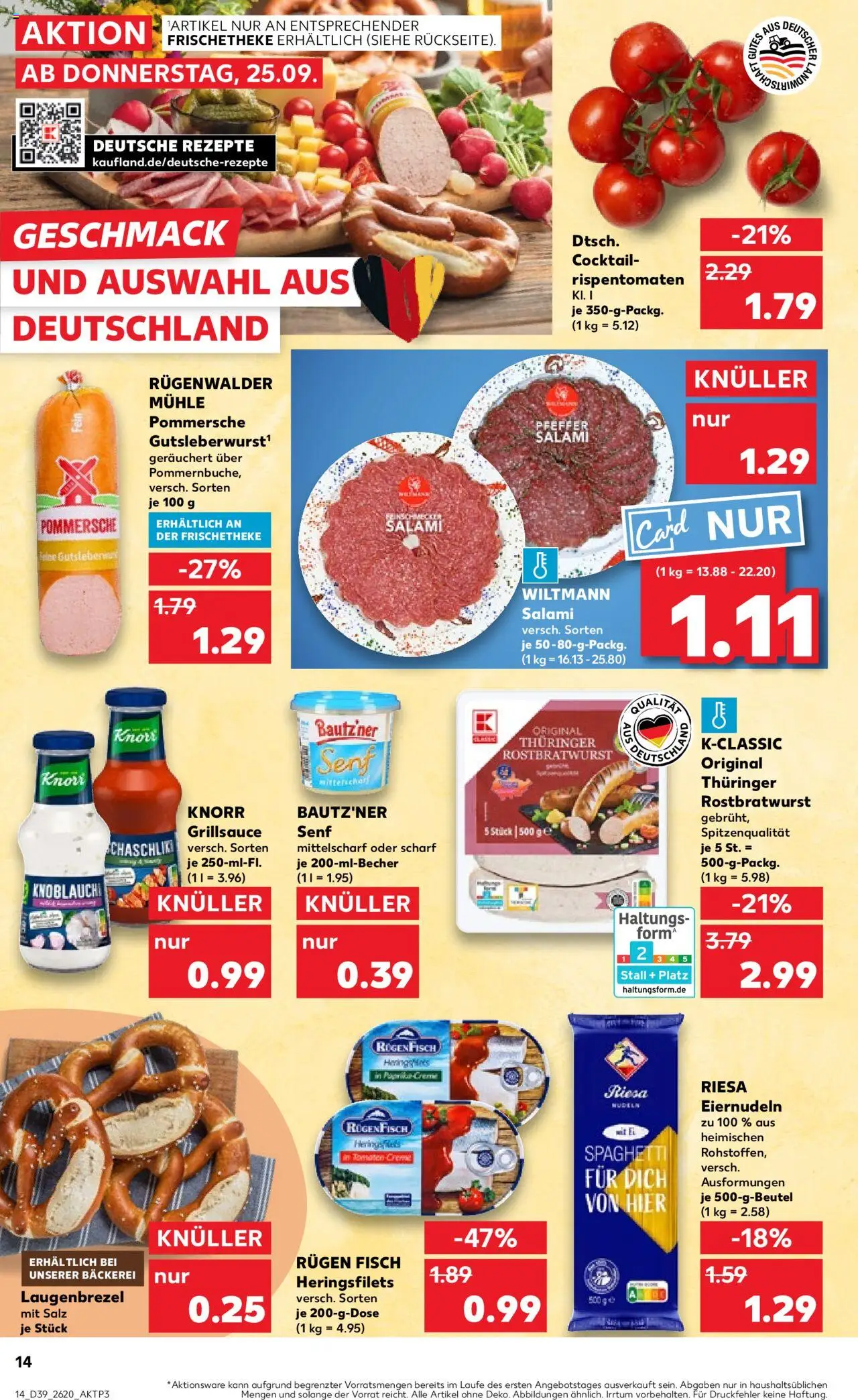 Kaufland prospekt Zeitz	 – gültig ab 25.09.2025 | Seite: 14 | Produkte: Grill, Mühle, Salz, Nudeln