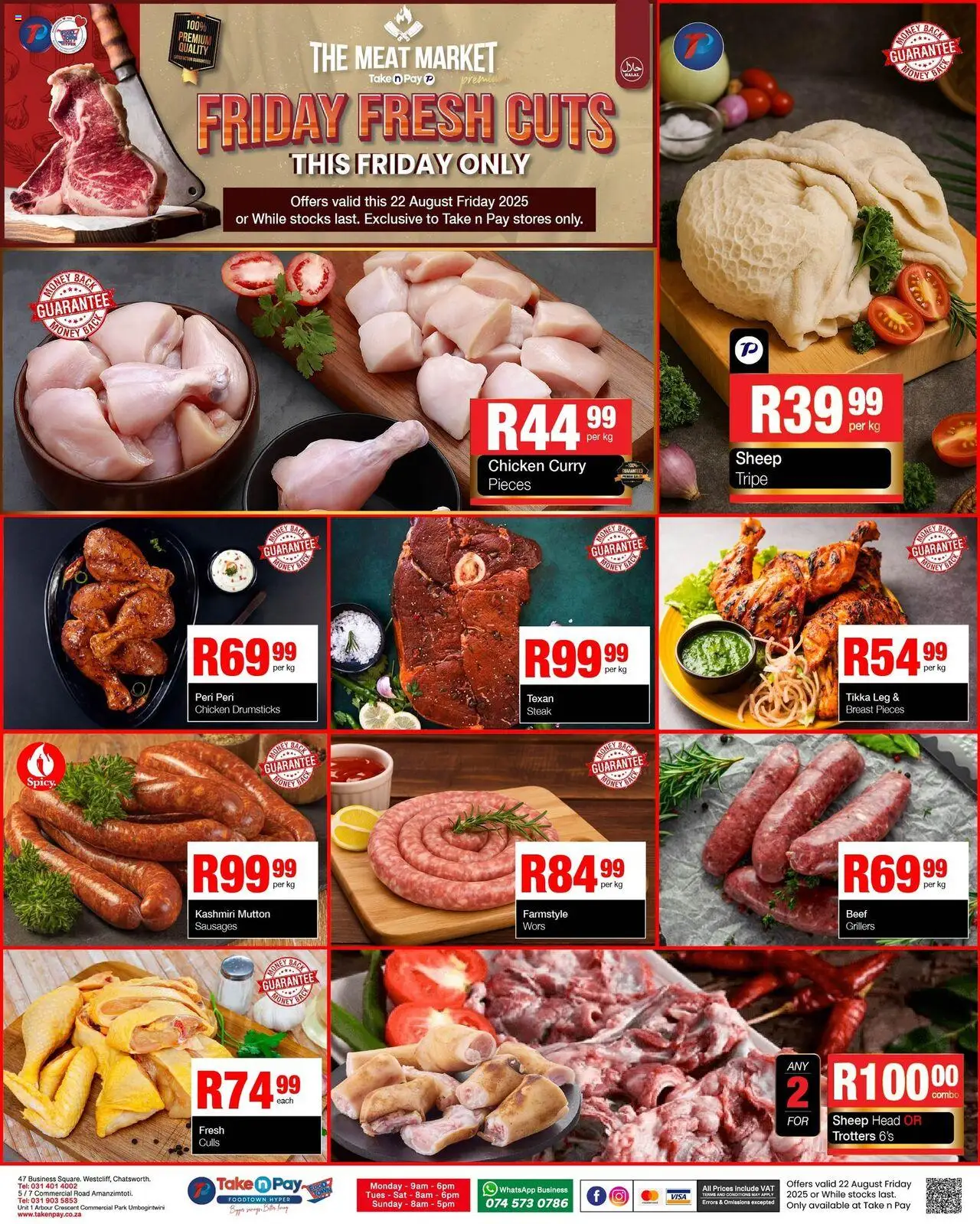 Take n Pay Friday Specials │ valid from 22.08.2025 | Page: 2 | Products: Bag, Steak, Magdalenas, Chicken