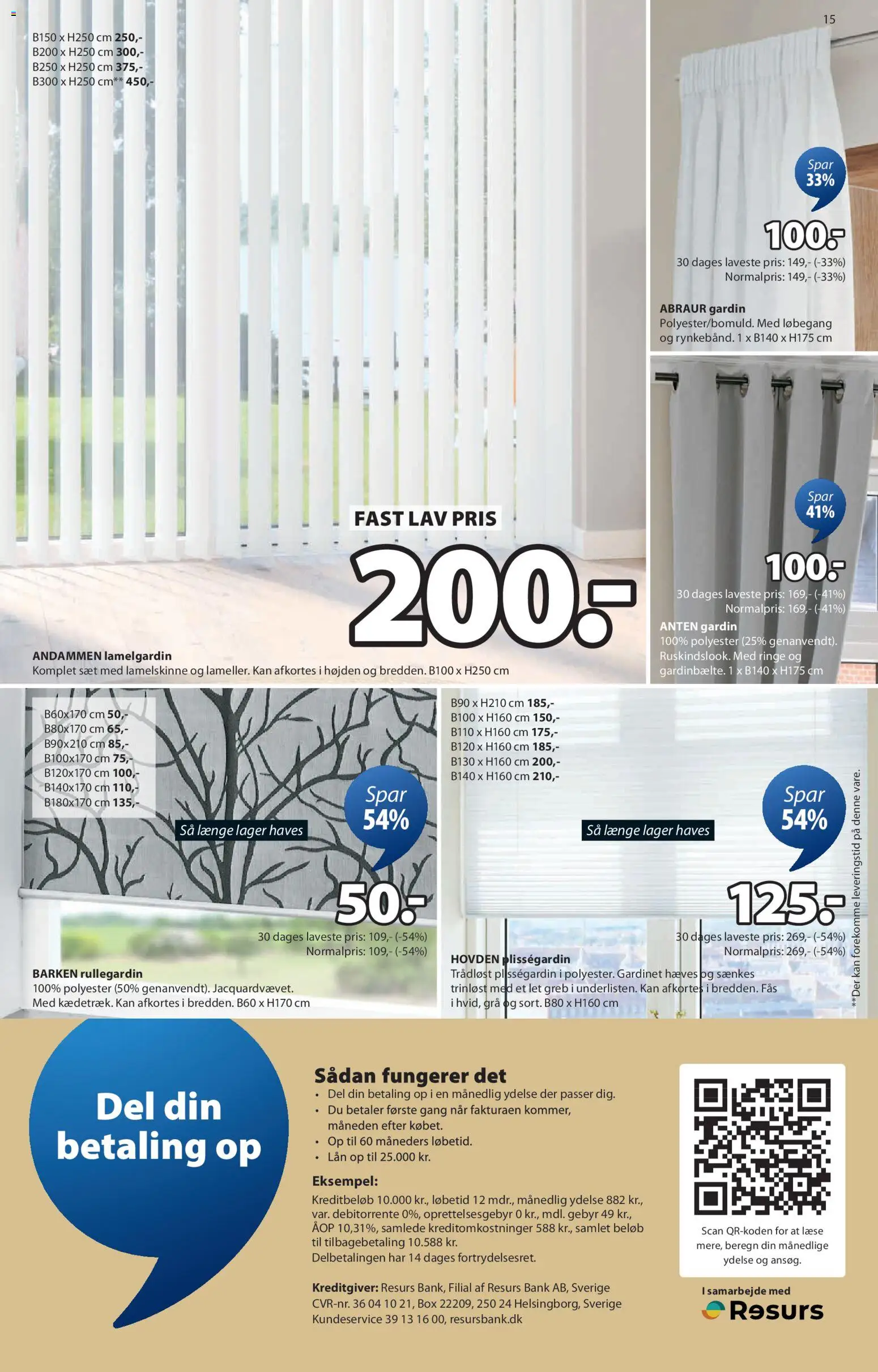 JYSK tilbudsavis – gyldig fra 17.12.2025 | Side: 15 | Produkter: Plisségardin