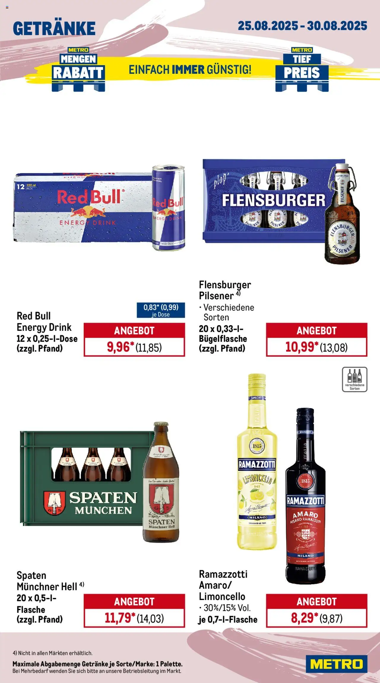 Metro Prospekt 	 - gültig ab dem 25.08.2025 | Seite: 16 | Produkte: Red bull, Energy, Limoncello, Ramazzotti