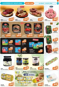 24.04.2026 tarihinden itibaren geçerli olan Çağrı Market kataloğu önizlemesi | Sayfa: 3 | Ürünler: Jambon, Piliç, Dana füme, Sucuk