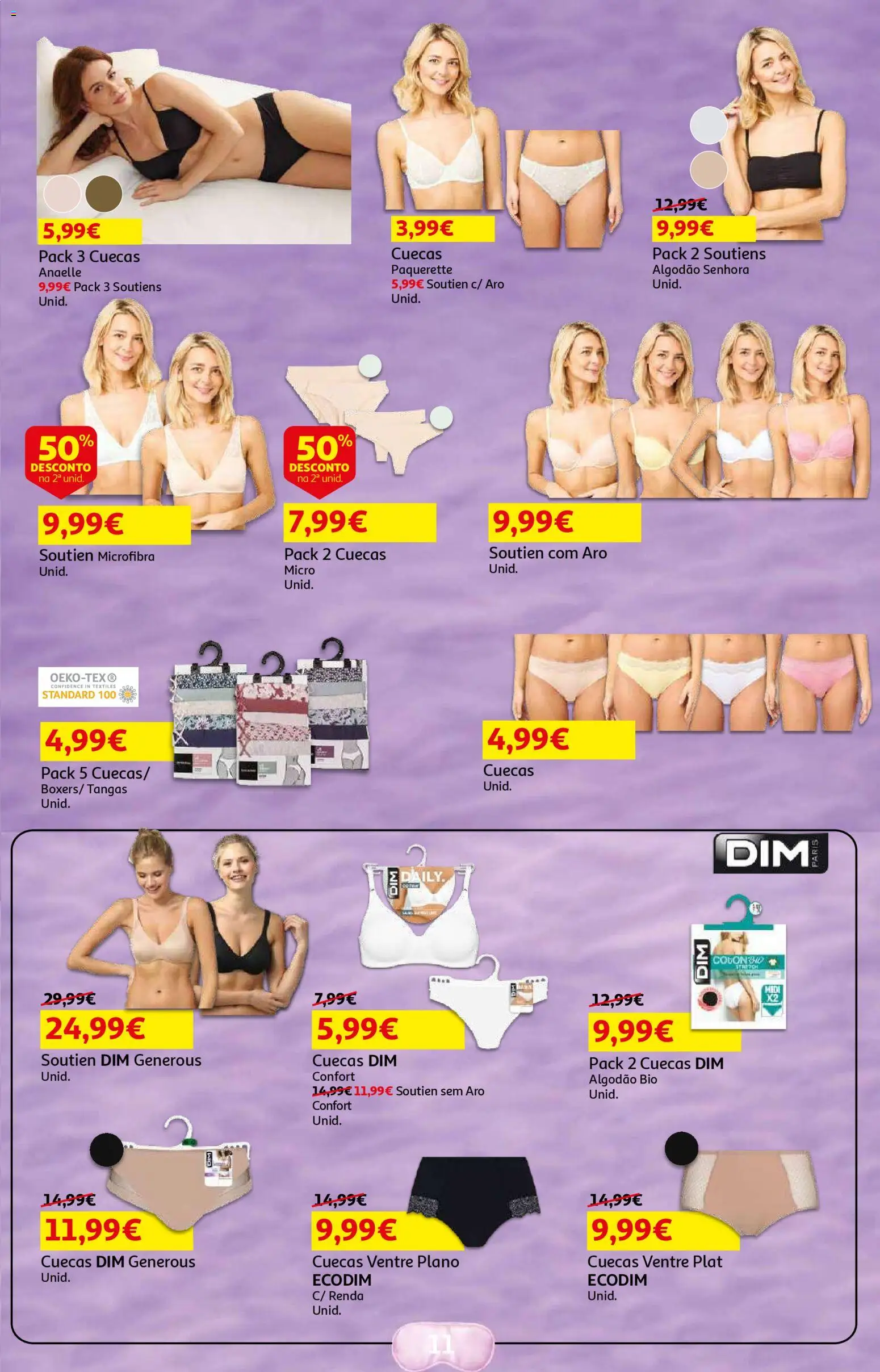 Auchan - Beleza Interiores Spring │ válido de 21.04.2026 | Página: 11 | Produtos: Algodão, Cuecas