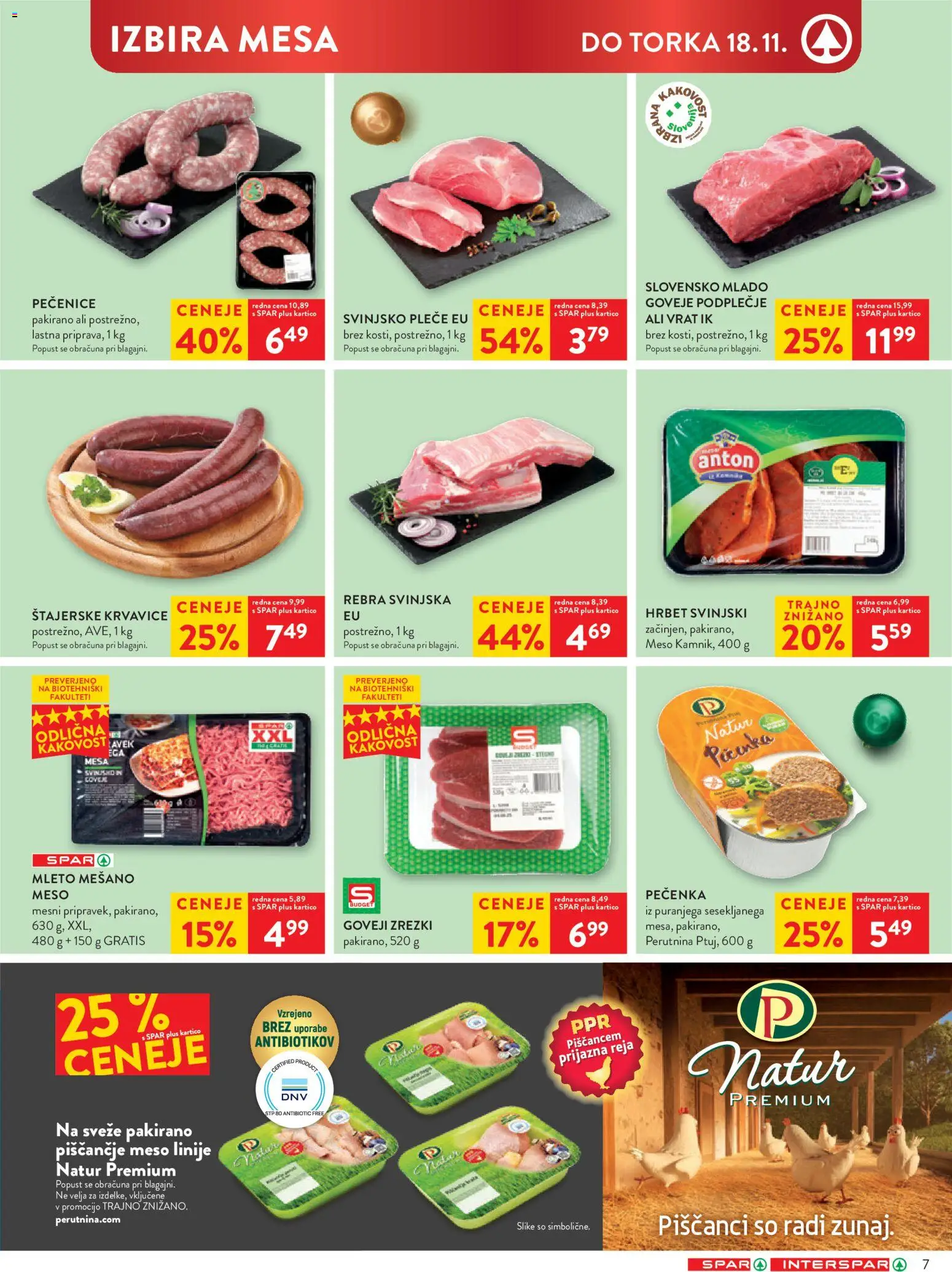Novi Spar katalog ponudbe – veljaven od 12.11.2025 | Stran: 9 | Izdelki: Zrezki, Piscancje meso