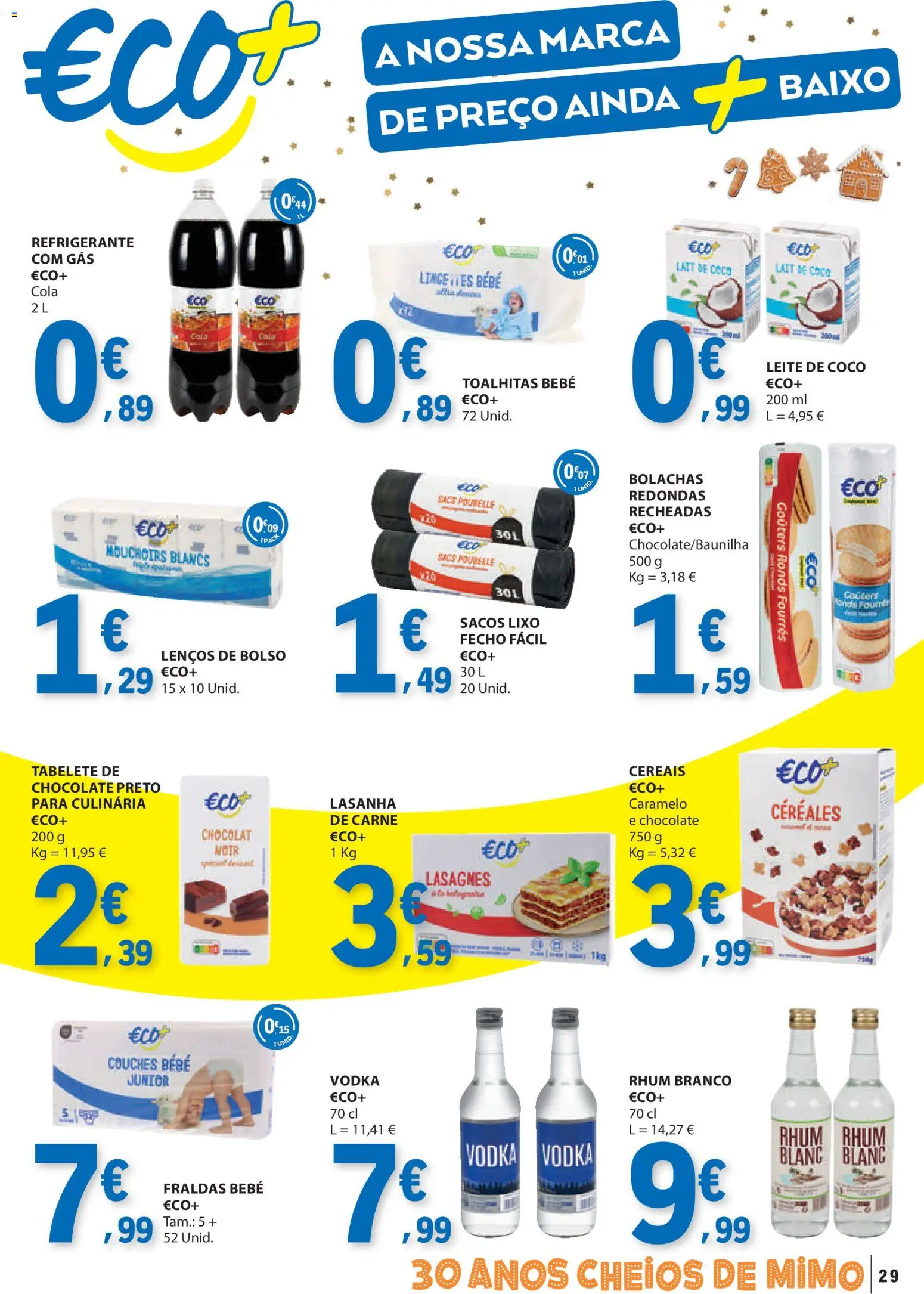 E.Leclerc folheto │ válido de 04.12.2025 | Página: 29 | Produtos: Refrigerante, Fraldas, Lasanha, Chocolate