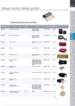Makita-mainoslehti voimassa 24.03.2026 alkaen | Sivu: 377 | Tuotteet: Monitoimikone, Kangas, Käsineet