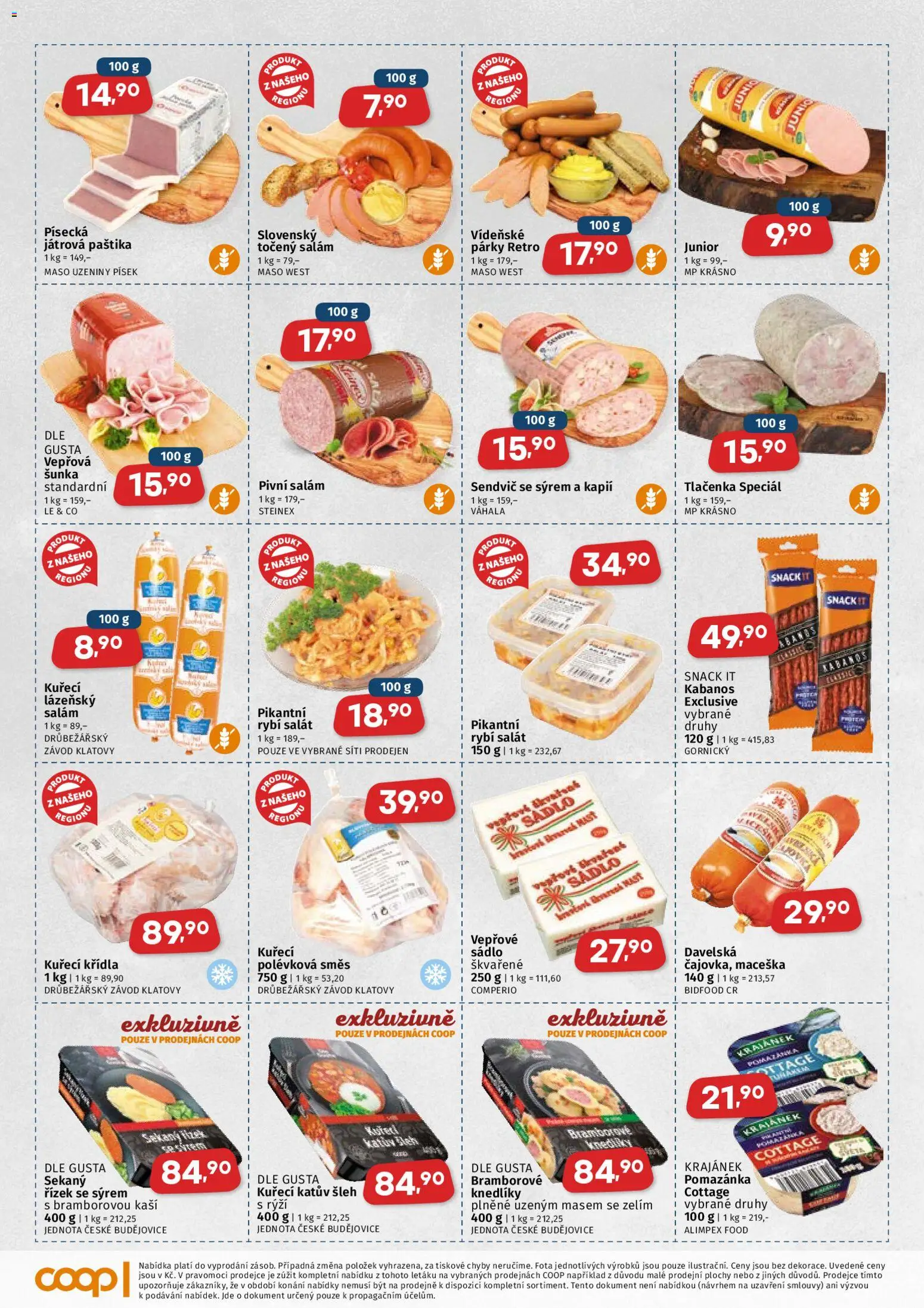 Coop leták od 08.04.2026 | Strana: 2 | Produkty: Salám, Šunka, Uzeniny, Kuřecí Křídla