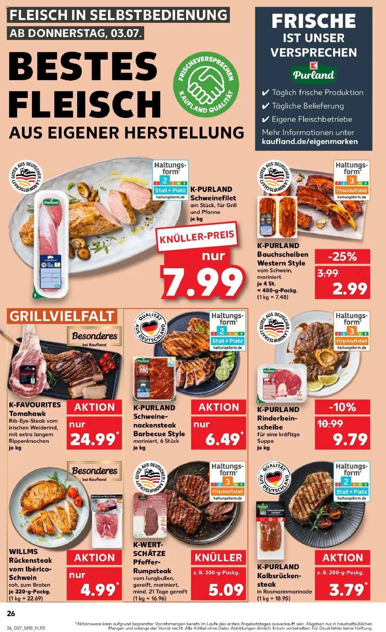 Kaufland prospekt Grünstadt	 - gültig ab dem 03.07.2025 | Seite: 26 | Produkte: Rumpsteak, Grill, Pfeffer, Steak