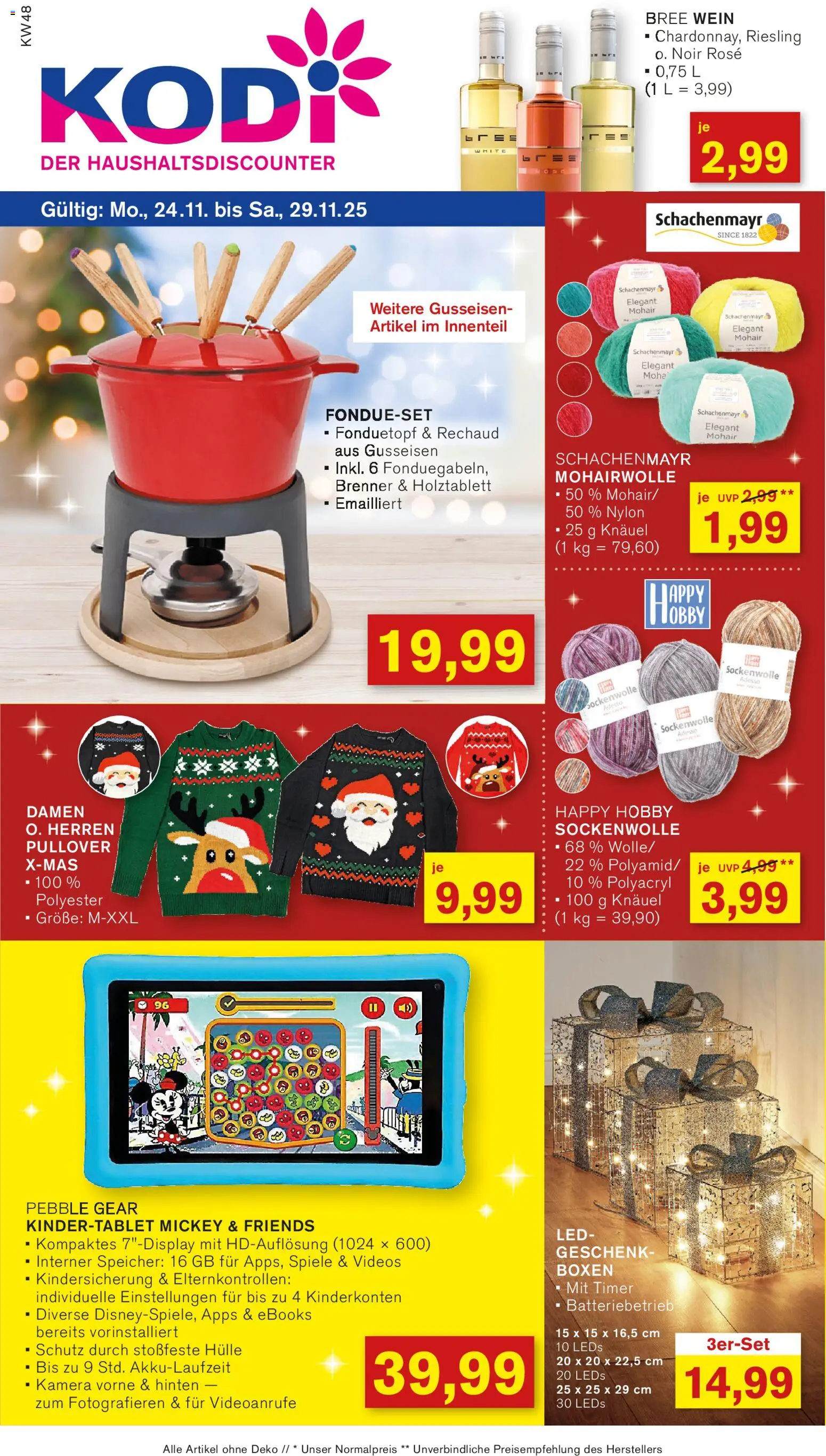 KODi Prospekt 	 – gültig ab 24.11.2025 | Seite: 1 | Produkte: Kamera, Hülle, Bree, Pullover