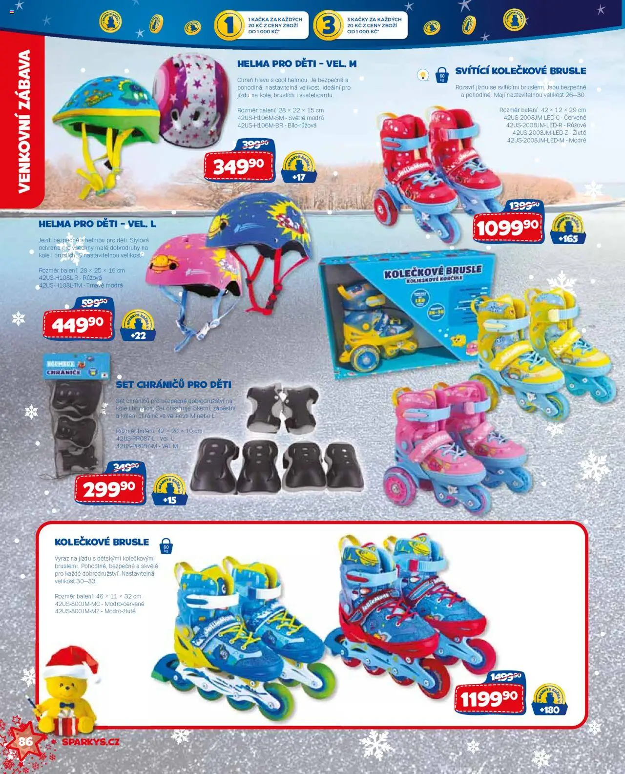 Sparkys katalog Vánoce od 01.10.2025 | Strana: 86 | Produkty: Helma, Kolečkové brusle, Chrániče