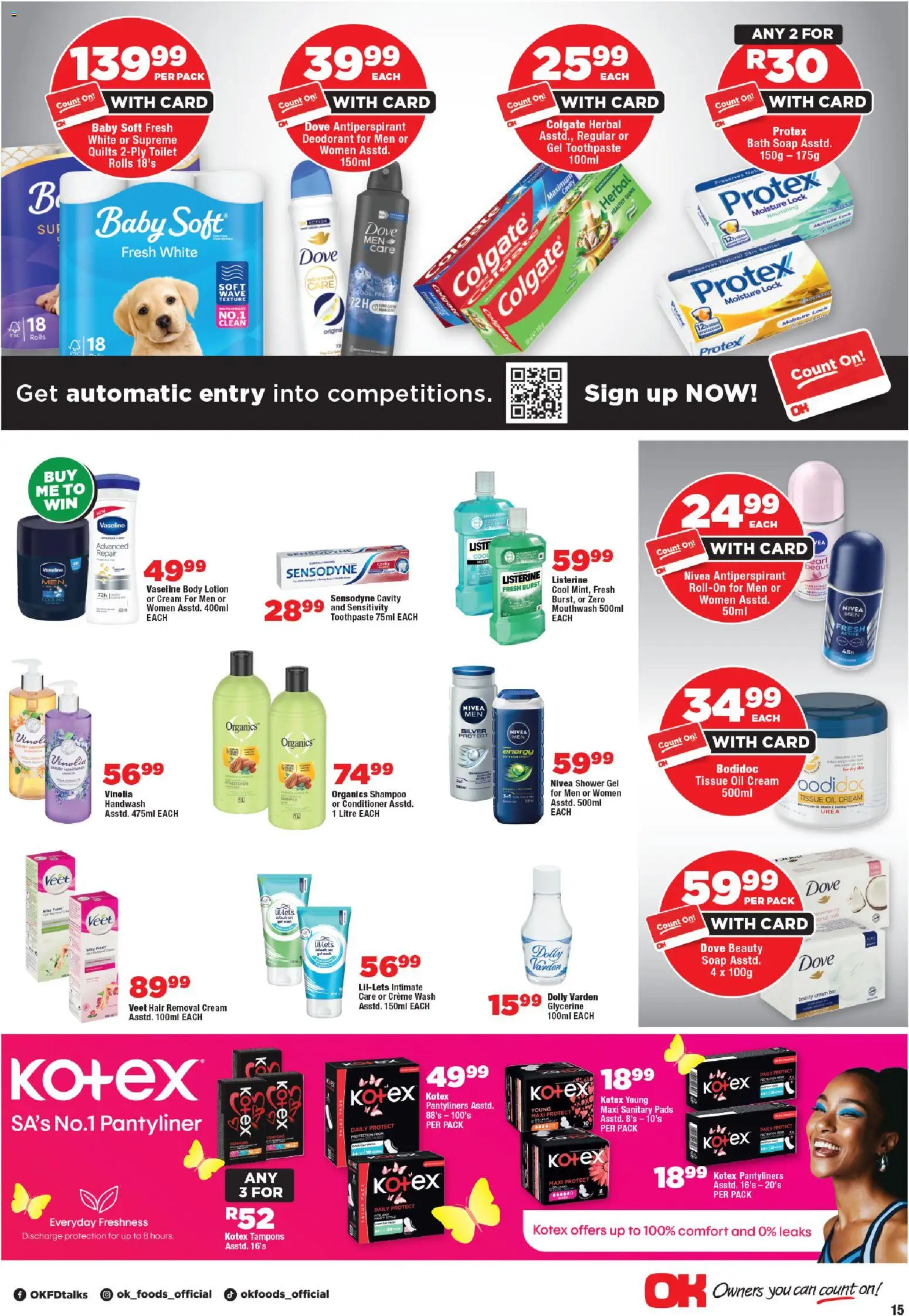 New OK Foods catalogue – valid from 21.01.2026 | Page: 15 | Products: Handwash, Lock, Shampoo, Soap