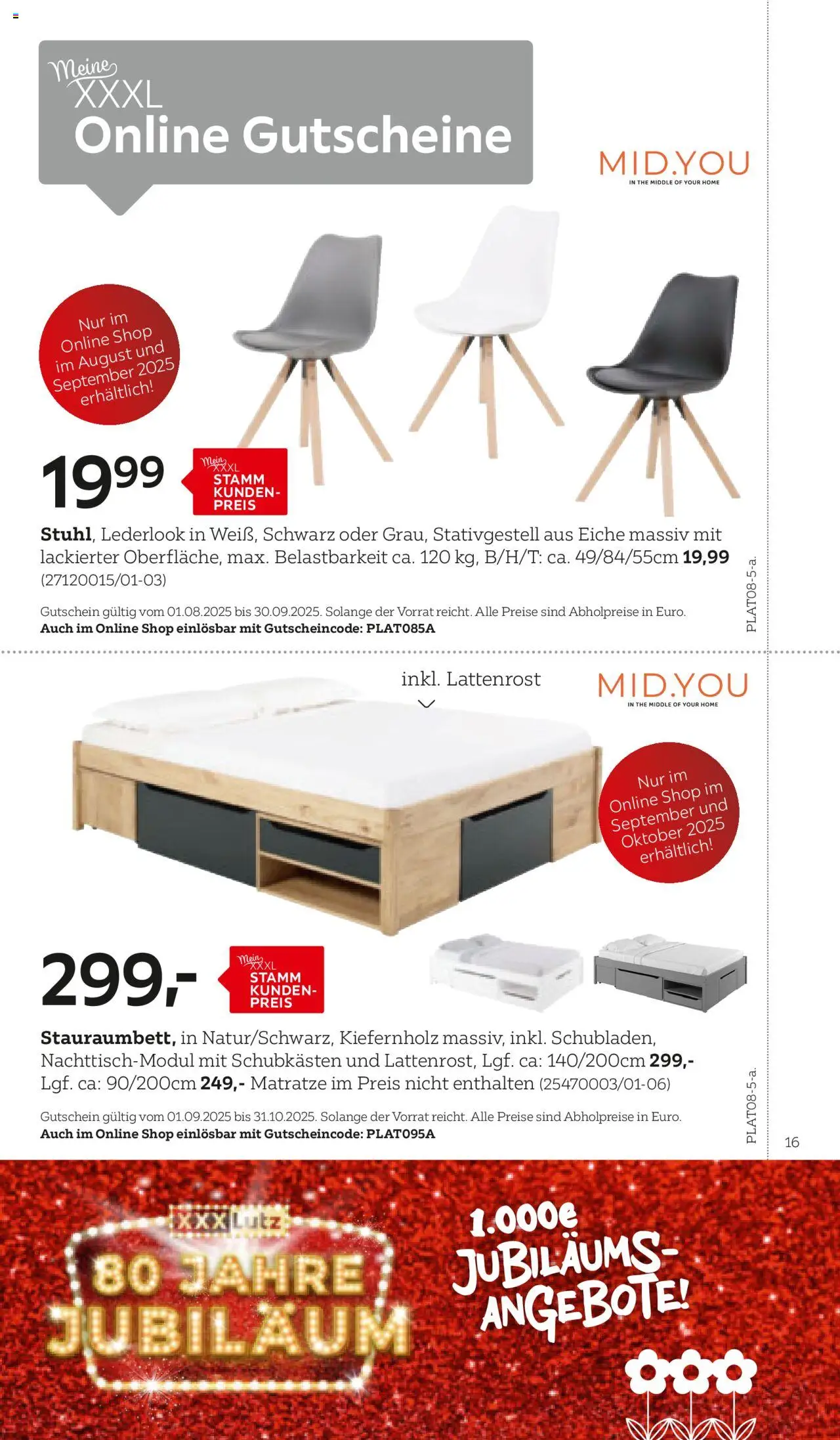 XXXLutz Preisepass gültig ab 01.08.2025 | Seite: 16 | Produkte: Matratze, Lattenrost