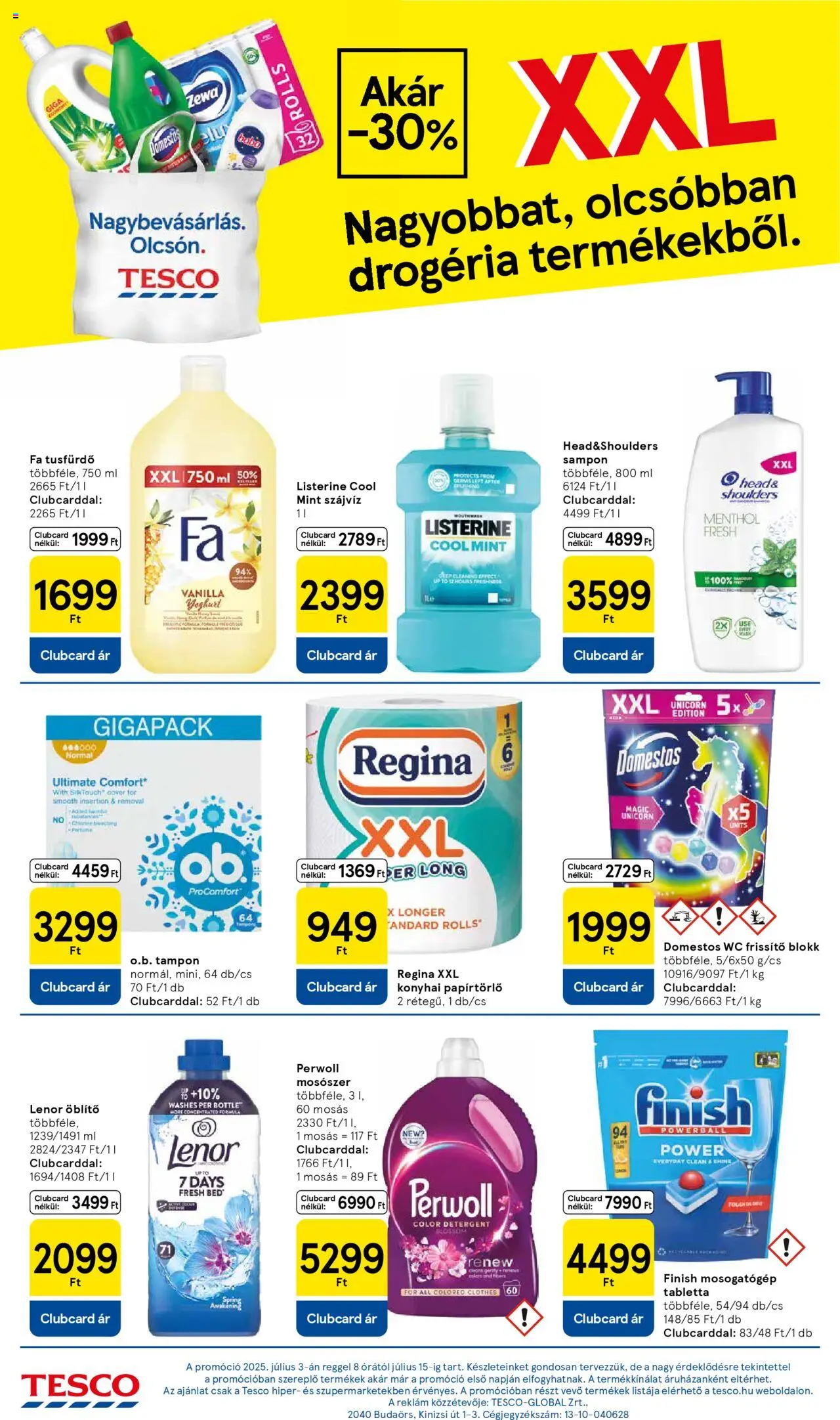 Tesco akciós ujság - amely érvényes a következő dátumtól: 03.07.2025 | Oldal: 12 | Termékek: Öblítő, Tusfürdő, Mosószer, Mosogatógép tabletta