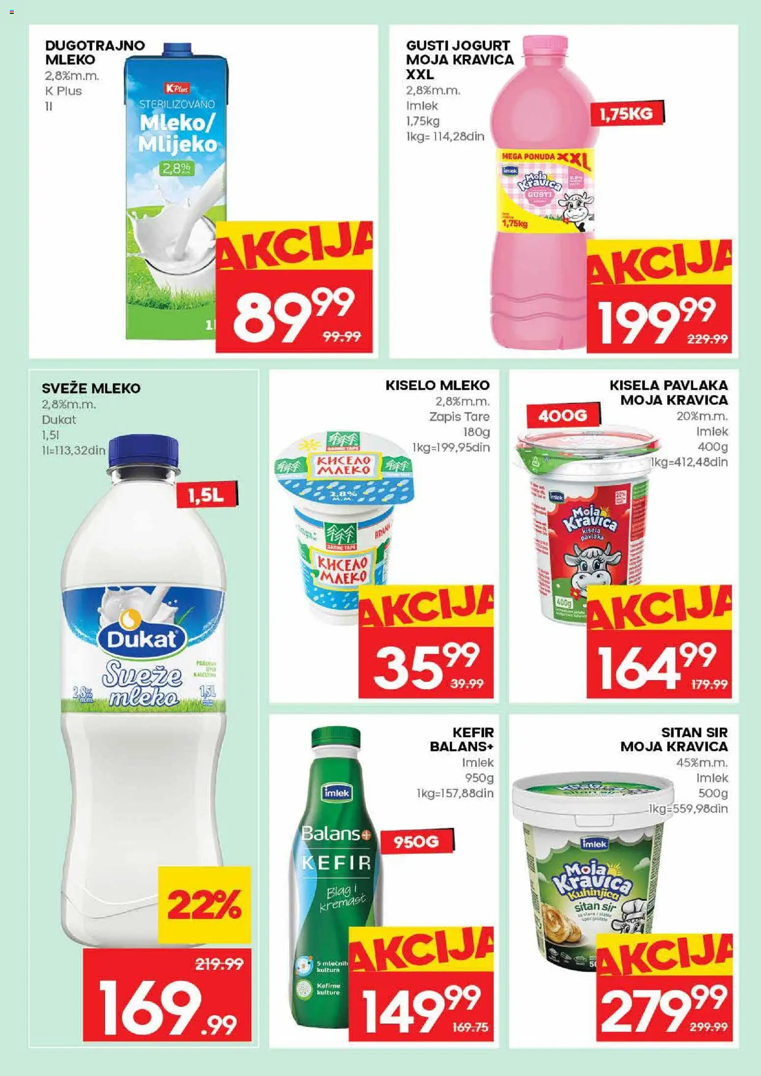 Roda katalog - važi od 16.04.2026 | Strana: 10 | Proizvode: Sitan sir, Kiselo mleko, Jogurt, Pavlaka