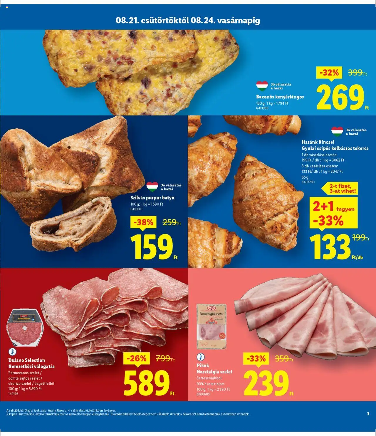 Lidl akciós ujság - amely érvényes a következő dátumtól: 21.08.2025 | Oldal: 3 | Termékek: Chorizo