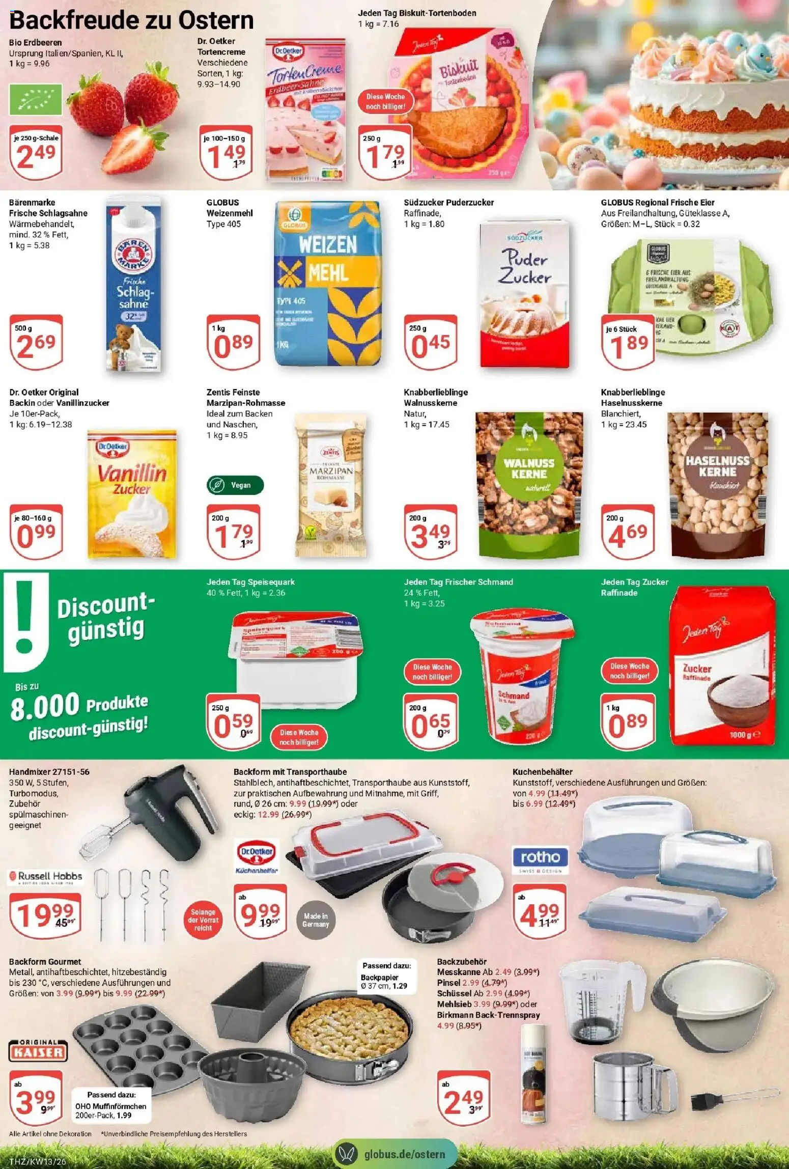 Globus prospekt Zeitz	 – gültig ab 23.03.2026 | Seite: 16 | Produkte: Schlagsahne, Puder, Handmixer, Speisequark