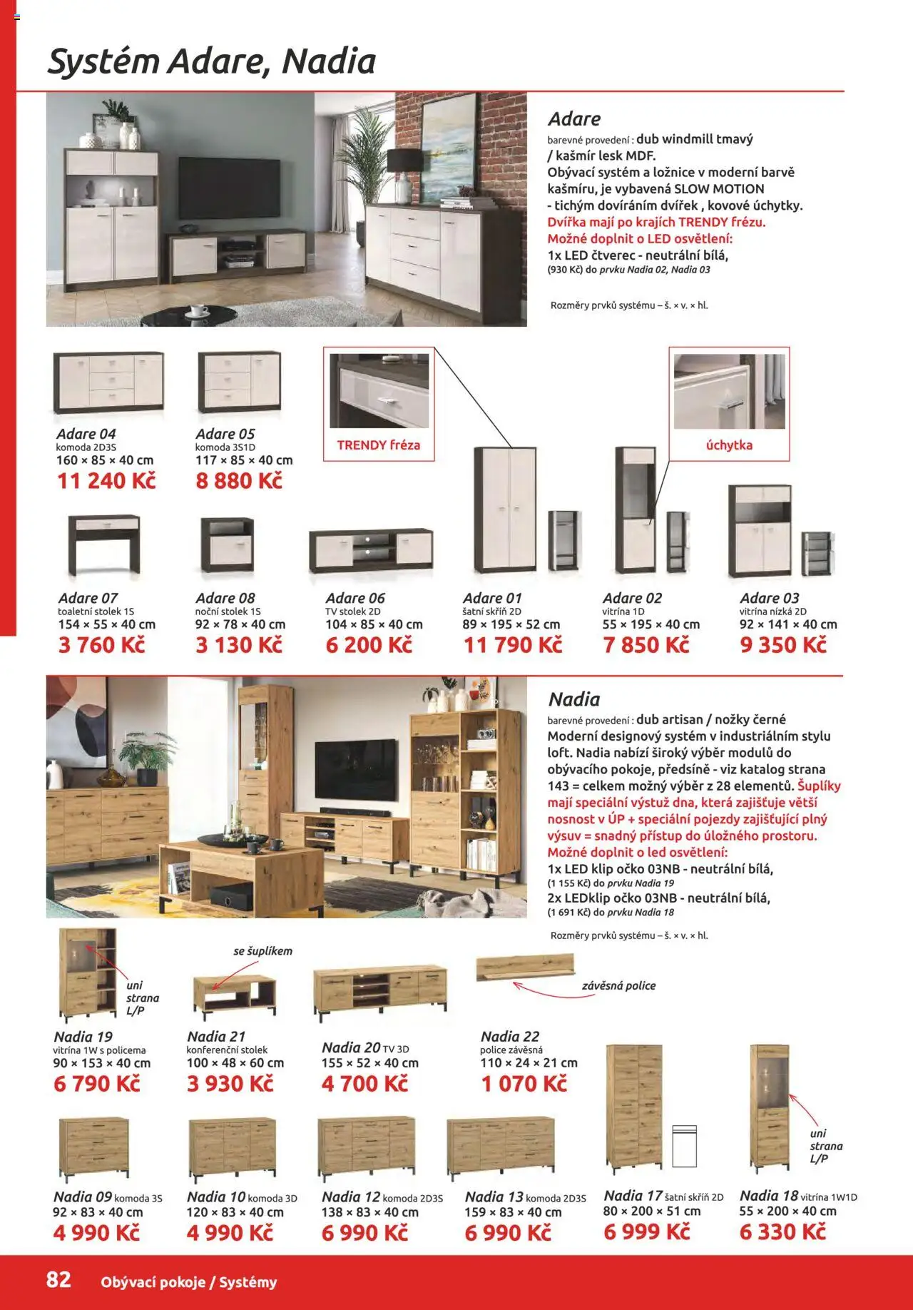 ORFA nábytek katalog 2025-2026 od 01.10.2025 | Strana: 82 | Produkty: Tv, Komoda, Stolek, Police