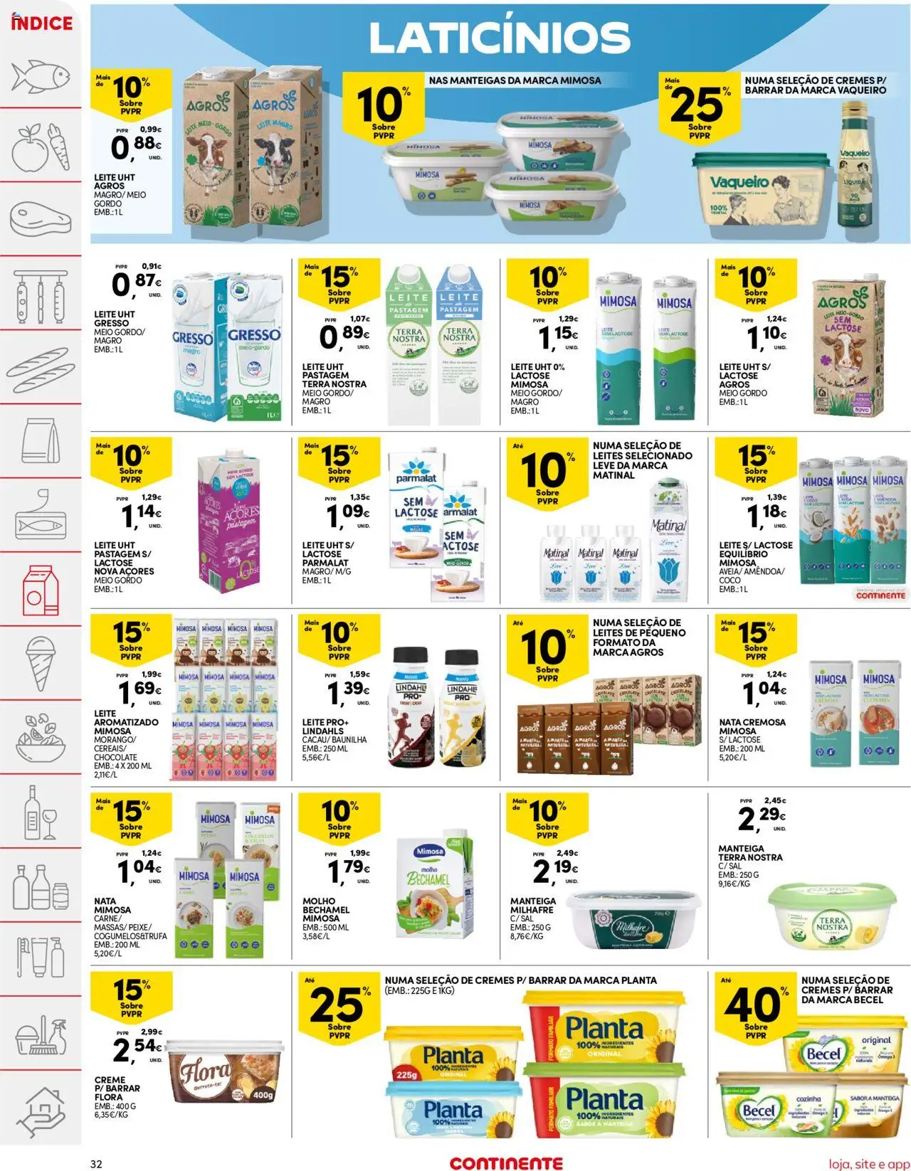 Continente folheto │ válido de 21.10.2025 | Página: 32 | Produtos: Leite, Manteiga, Chocolate, Creme