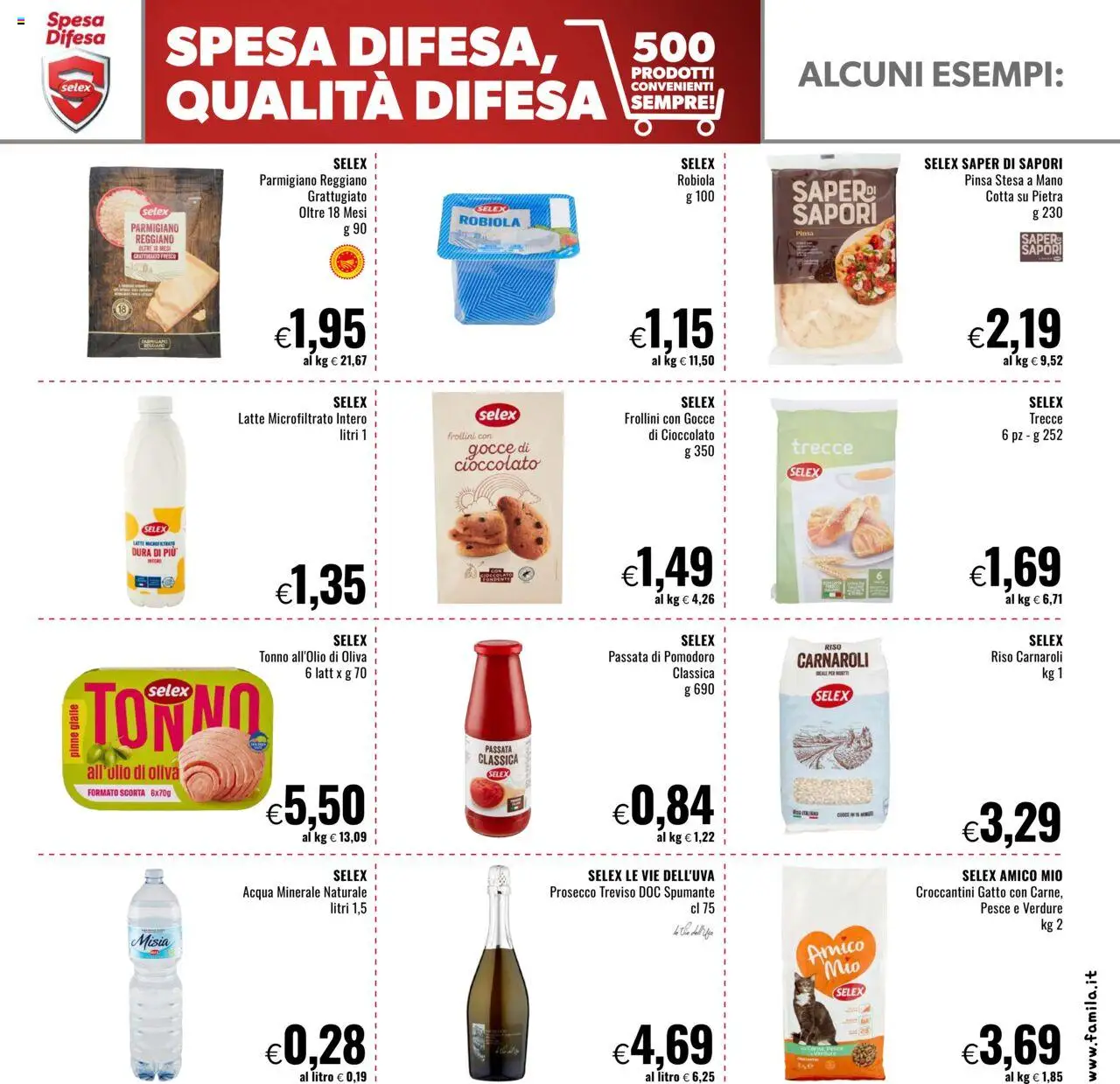 Volantino Famila del 16.10.2025 | Pagina: 19 | Prodotti: Prosecco, Acqua minerale, Frollini, Robiola