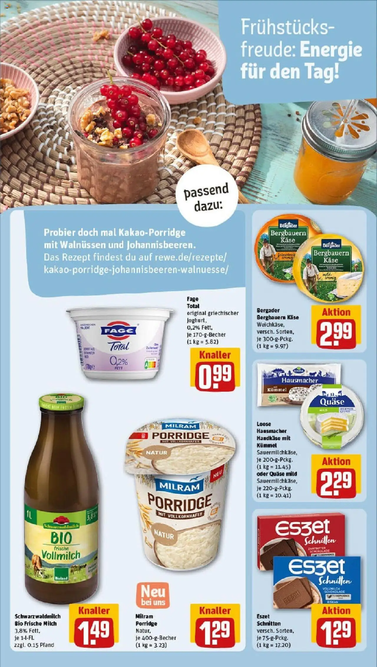 Rewe prospekt Langenfeld / Reusrath	 - gültig ab dem 11.08.2025 | Seite: 16 | Produkte: Milch, Käse, Schokolade, Milram