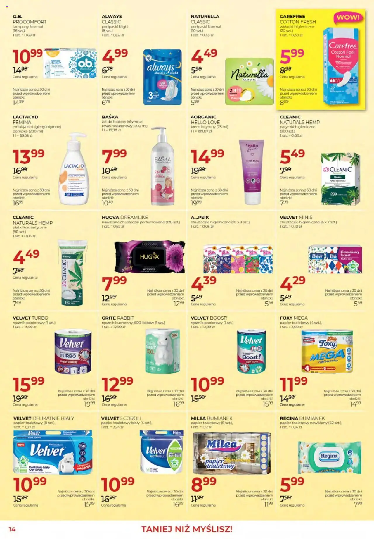 Jawa Gazetka od 03.10.2025 | Strona: 14 | Produkty: Papier toaletowy, Chusteczki higieniczne, Podpaski, Krem