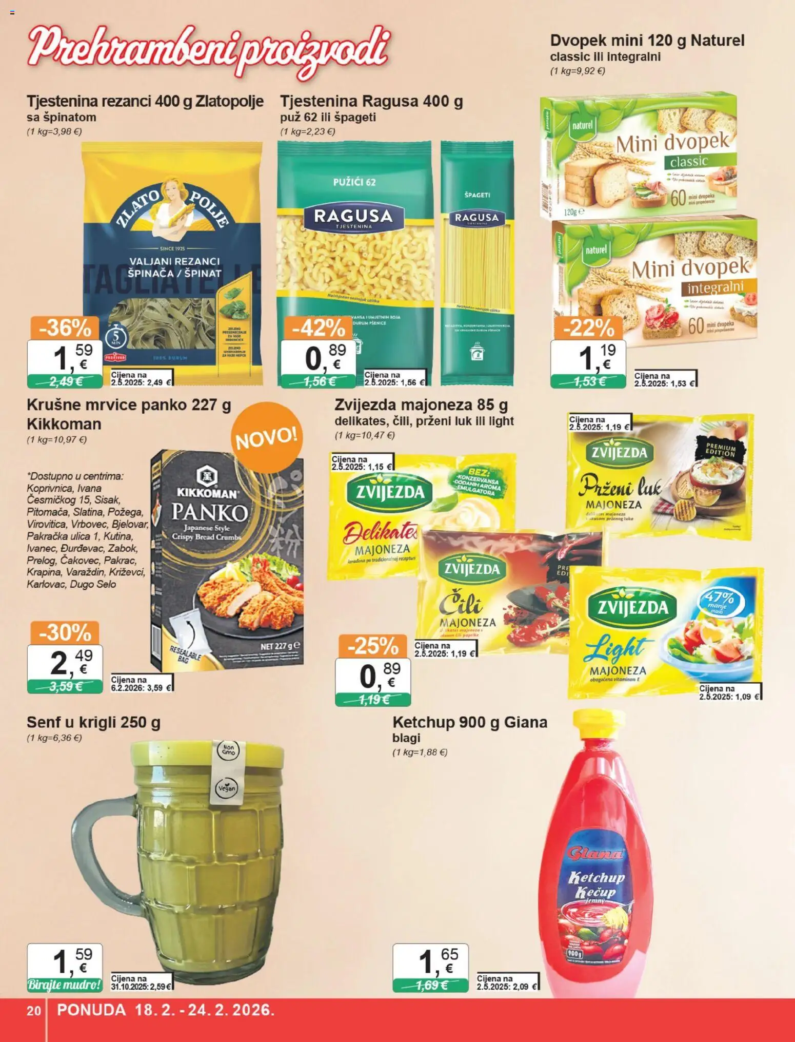KTC katalog | vrijedi od 18.02.2026 | Stranica: 20 | Proizvodi: Mast, Krušne mrvice, Dvopek, Luk