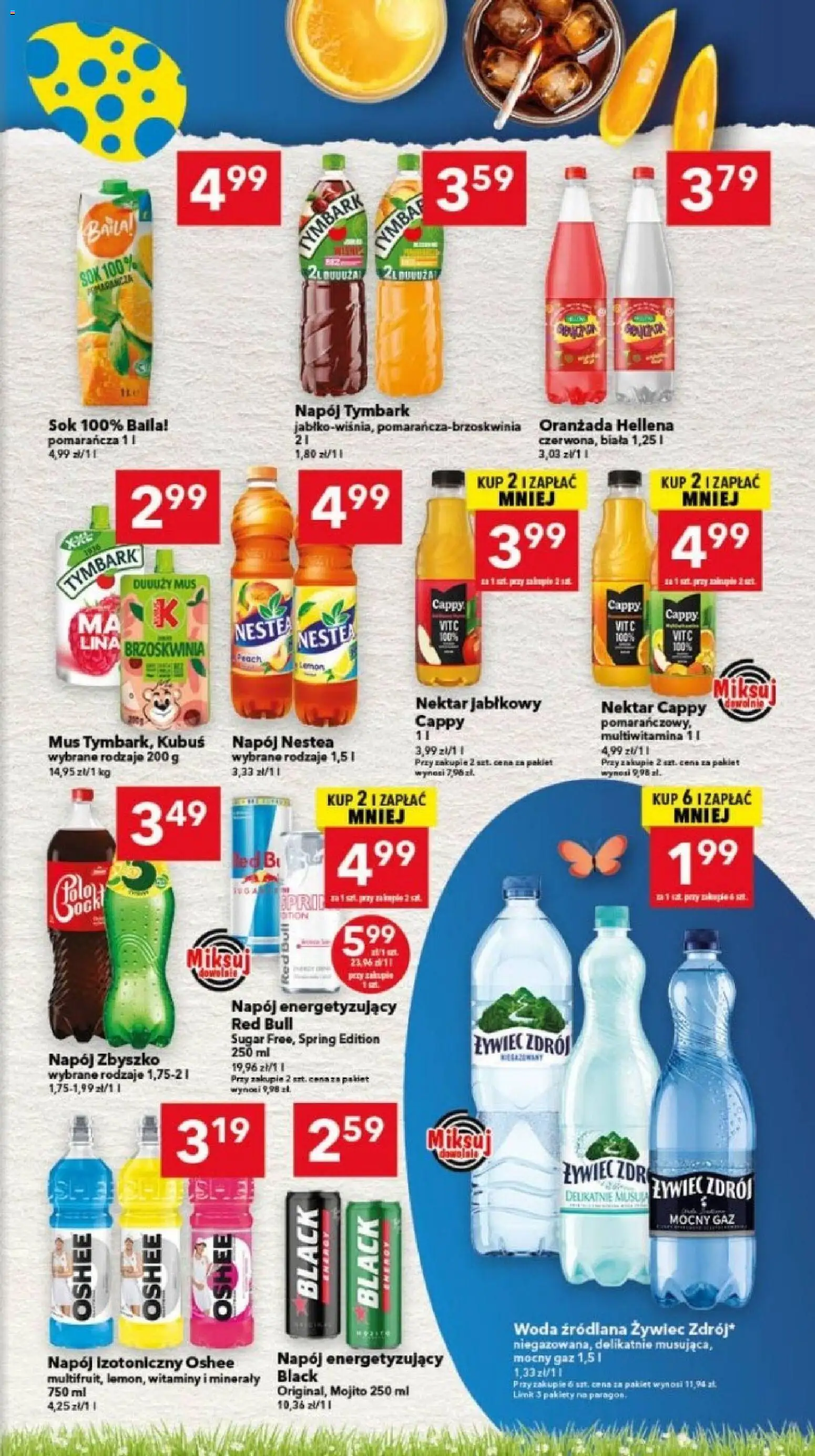 Lewiatan gazetka - Gdańsk od 26.03.2026 | Strona: 13 | Produkty: Brzoskwinia, Red bull, Woda źródlana, Woda