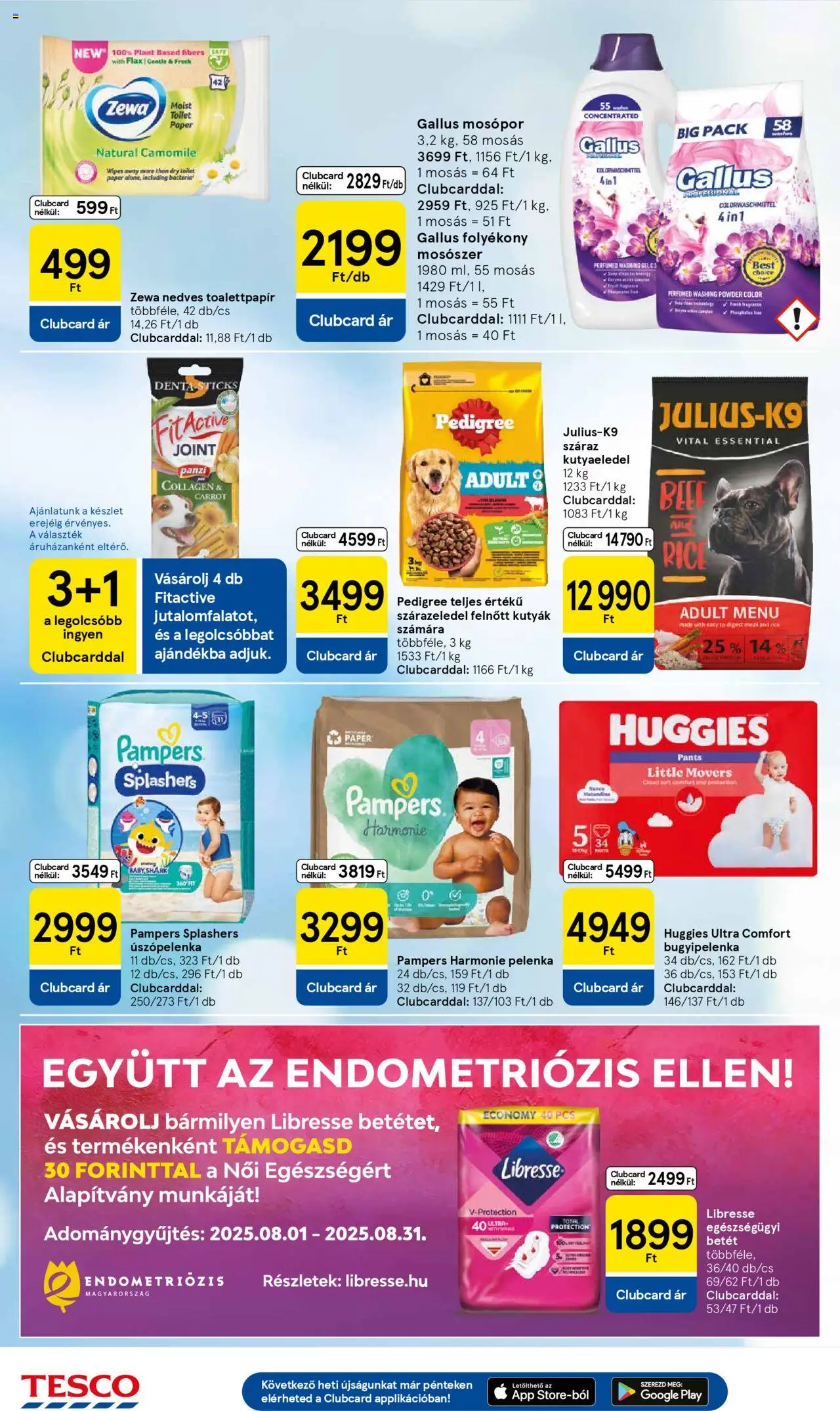 Tesco akciós ujság - amely érvényes a következő dátumtól: 14.08.2025 | Oldal: 26 | Termékek: Pelenka, Folyékony mosószer, Mosópor, Mosószer