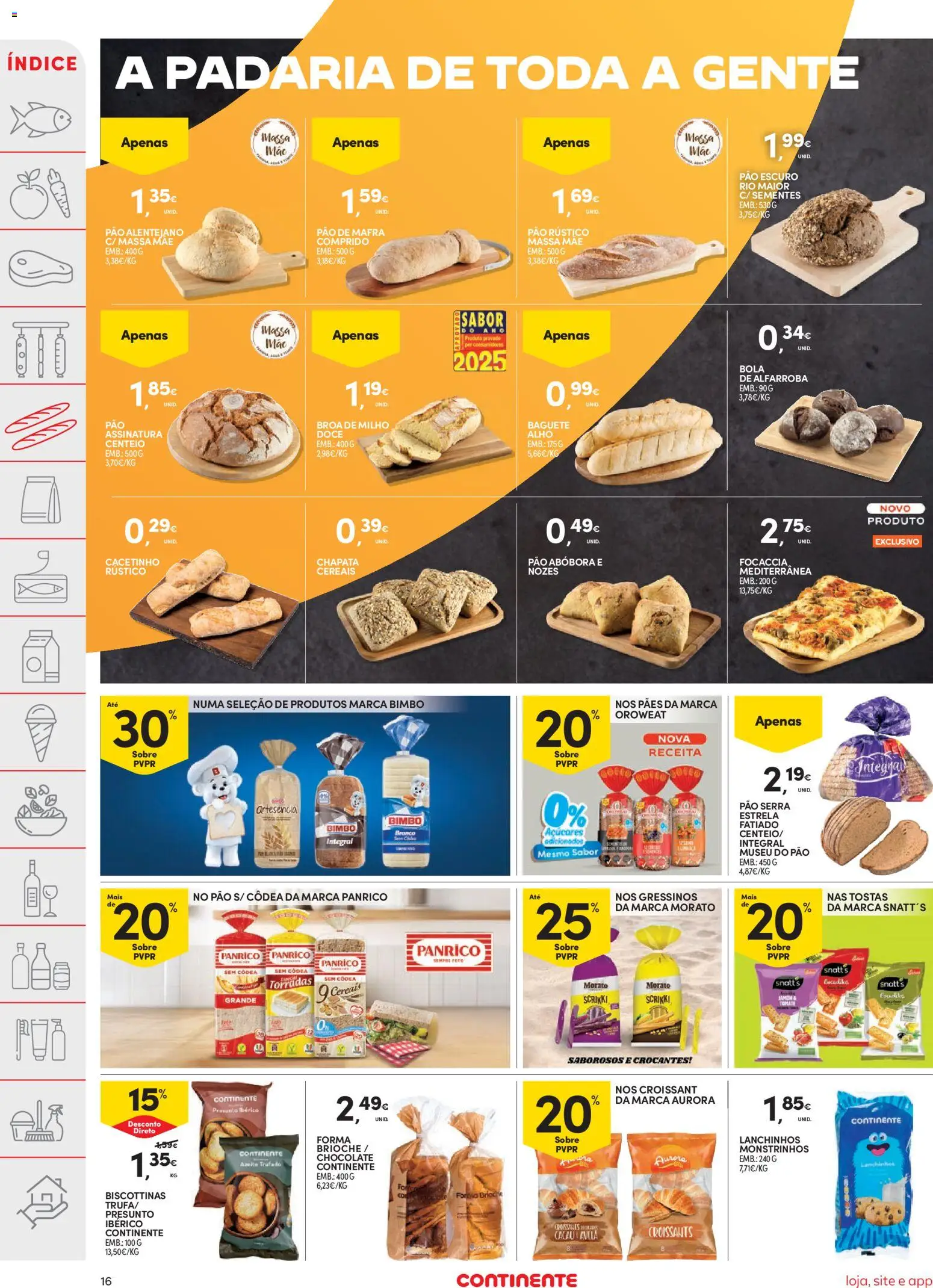Continente folheto │ válido de 20.01.2026 | Página: 16 | Produtos: Centeio, Abóbora, Massa, Nozes