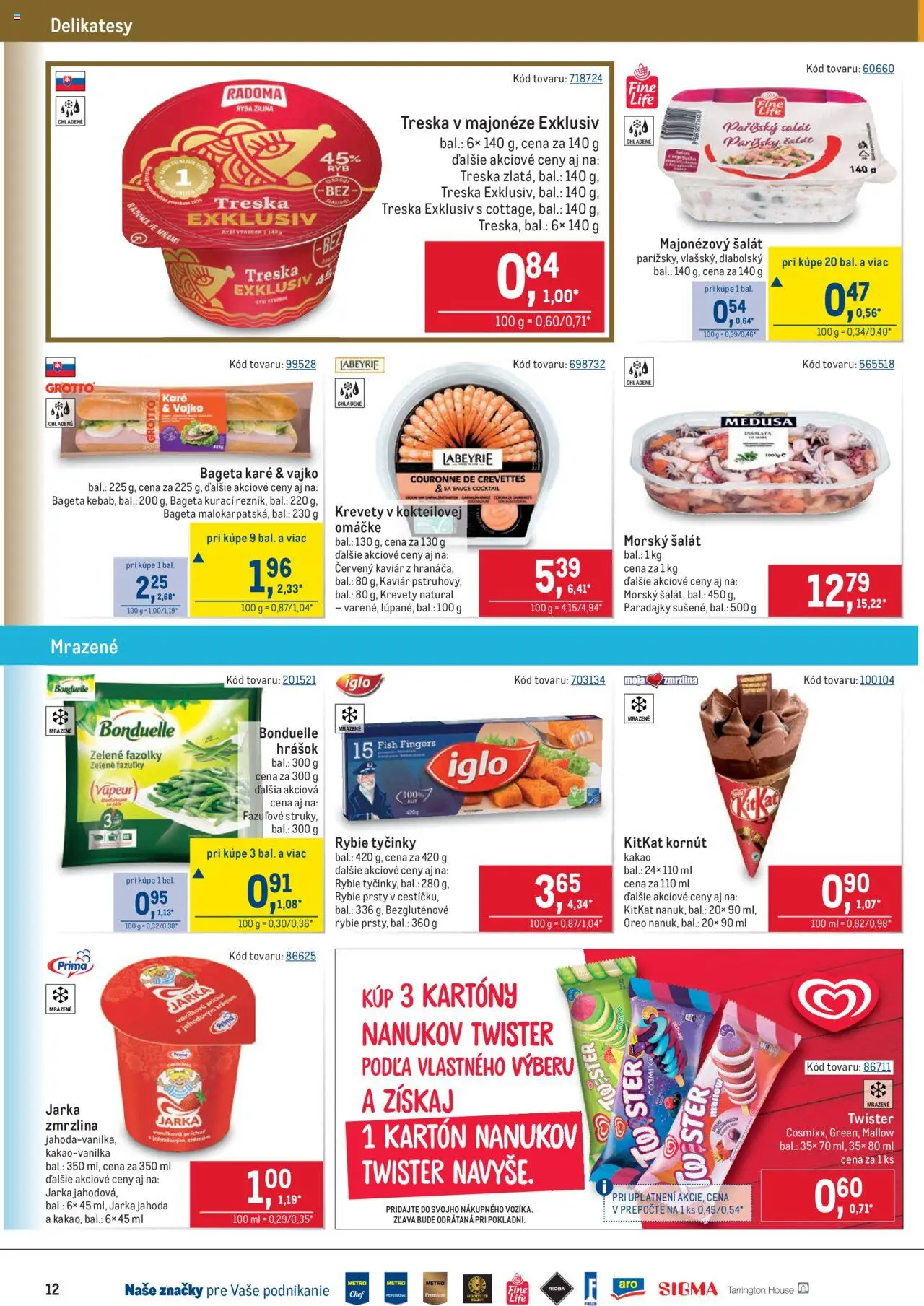 Metro maloobchod │ platný od 18.06.2025 | Strana: 12 | Produkty: Krevety, Hrášok, Zmrzlina, Ryba