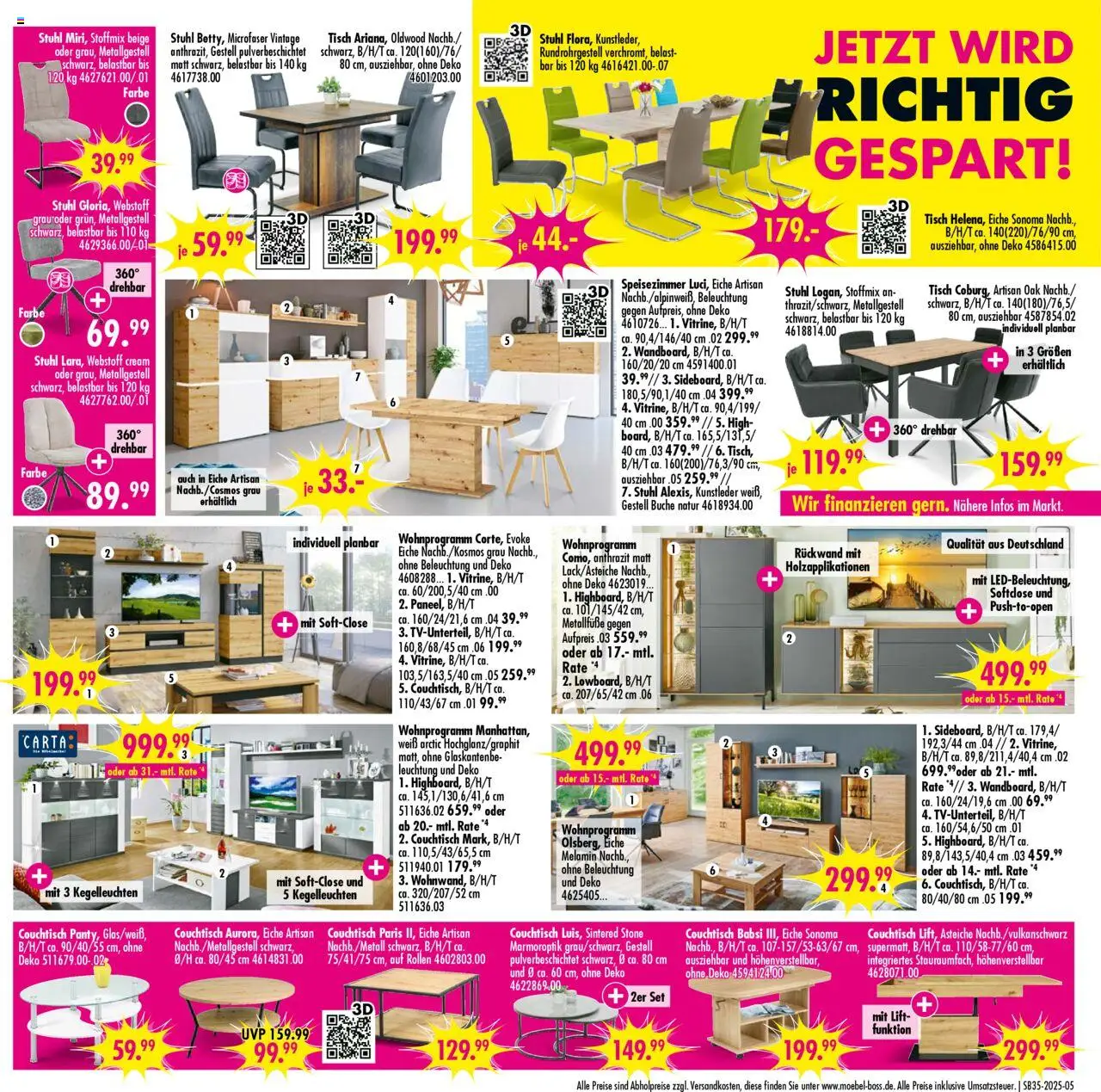 SB Möbel Boss Prospekt 	 - gültig ab dem 23.08.2025 | Seite: 5 | Produkte: Couchtisch, Tisch, Stuhl