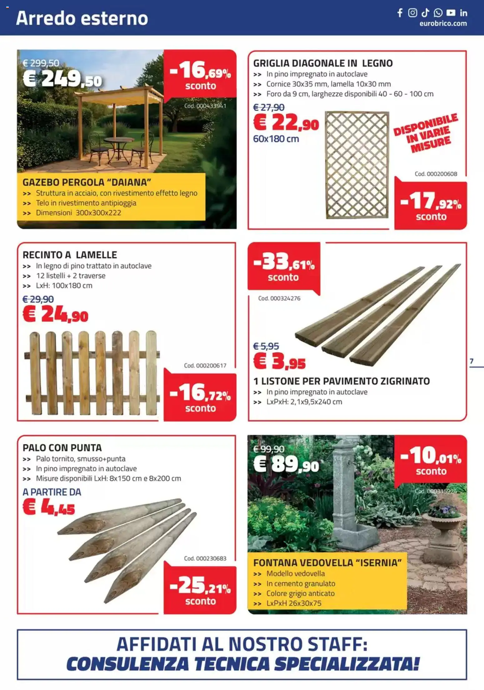 Volantino Eurobrico del 19.03.2026 | Pagina: 7 | Prodotti: Pavimento, Gazebo, Pergola, Griglia