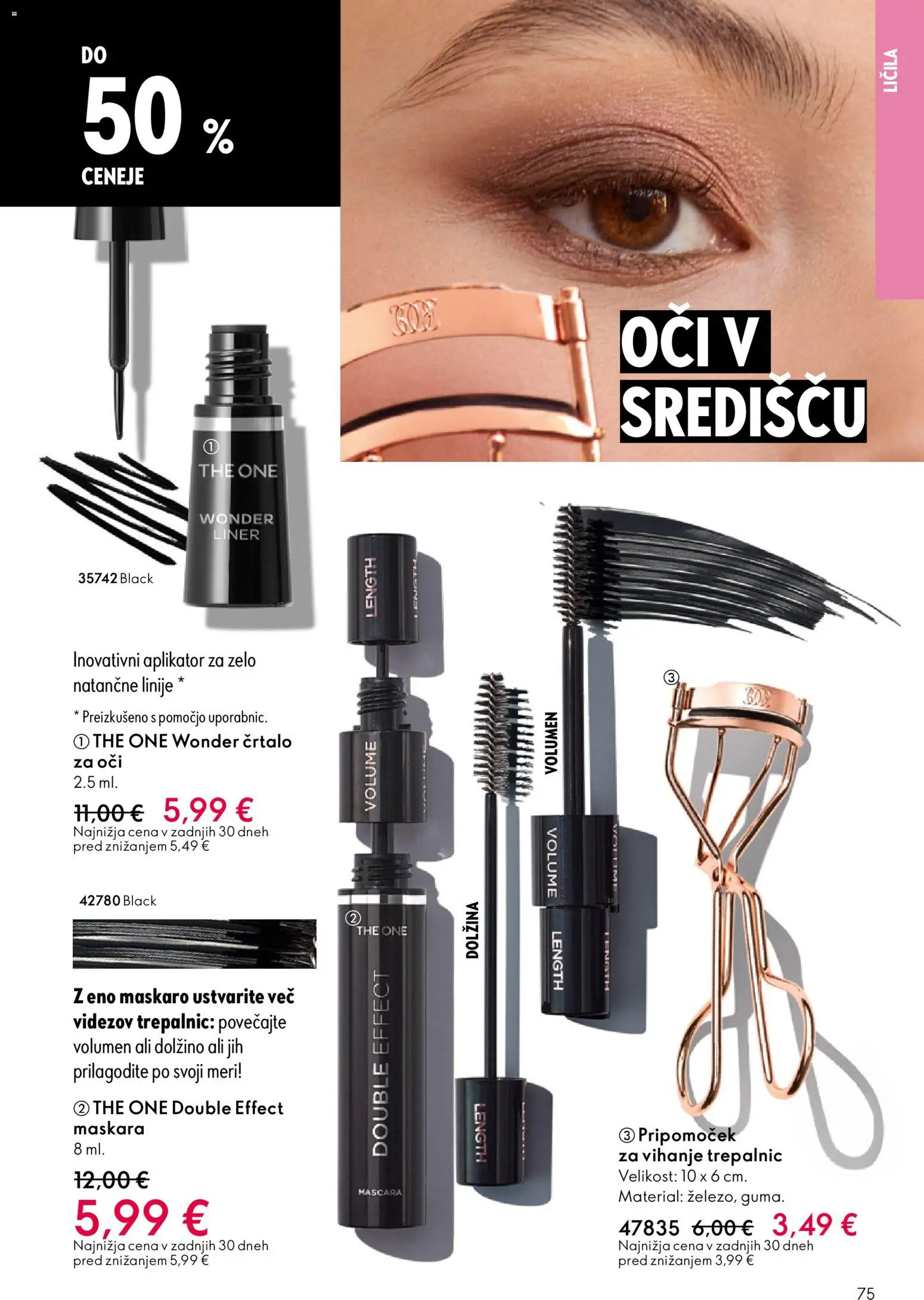 Novi Oriflame katalog ponudbe – veljaven od 19.11.2025 | Stran: 75 | Izdelki: Licila, Maskara, Crtalo za oci