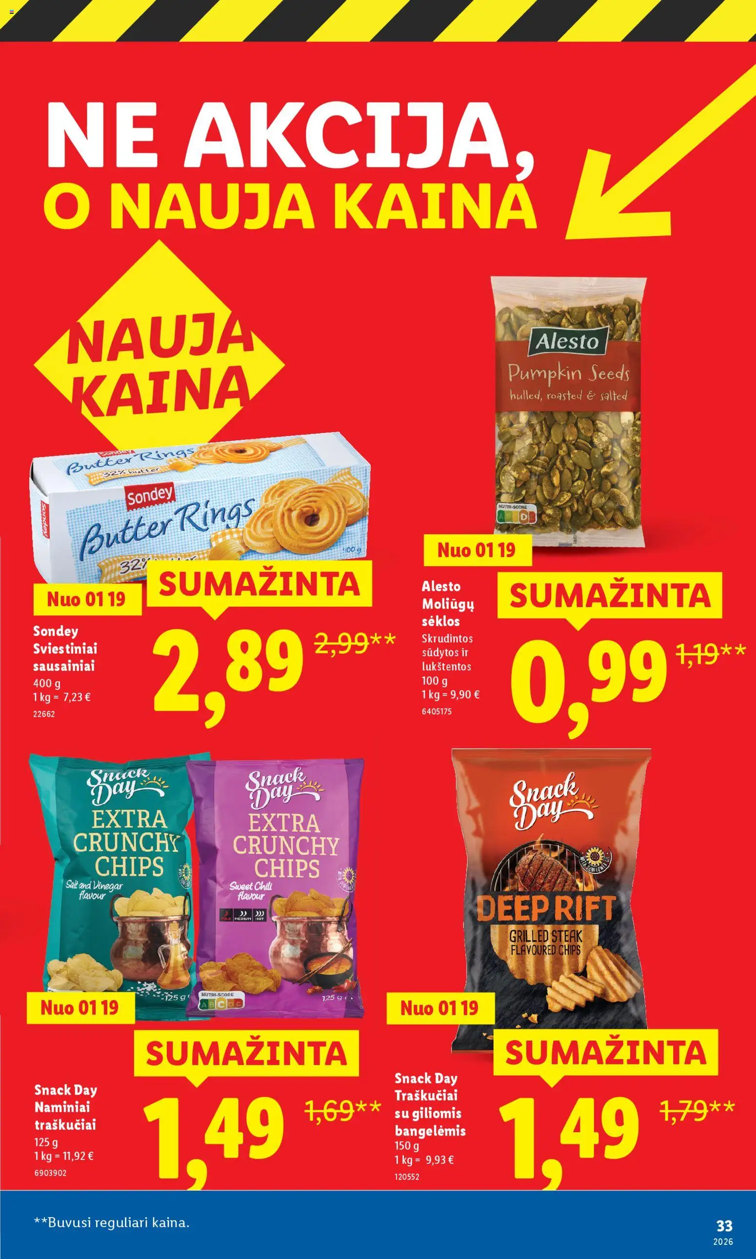 LIDL akcijos nuo 02.03.2026 | Puslapis: 33 | Prekių: Sausainiai, Sėklos, Traškučiai