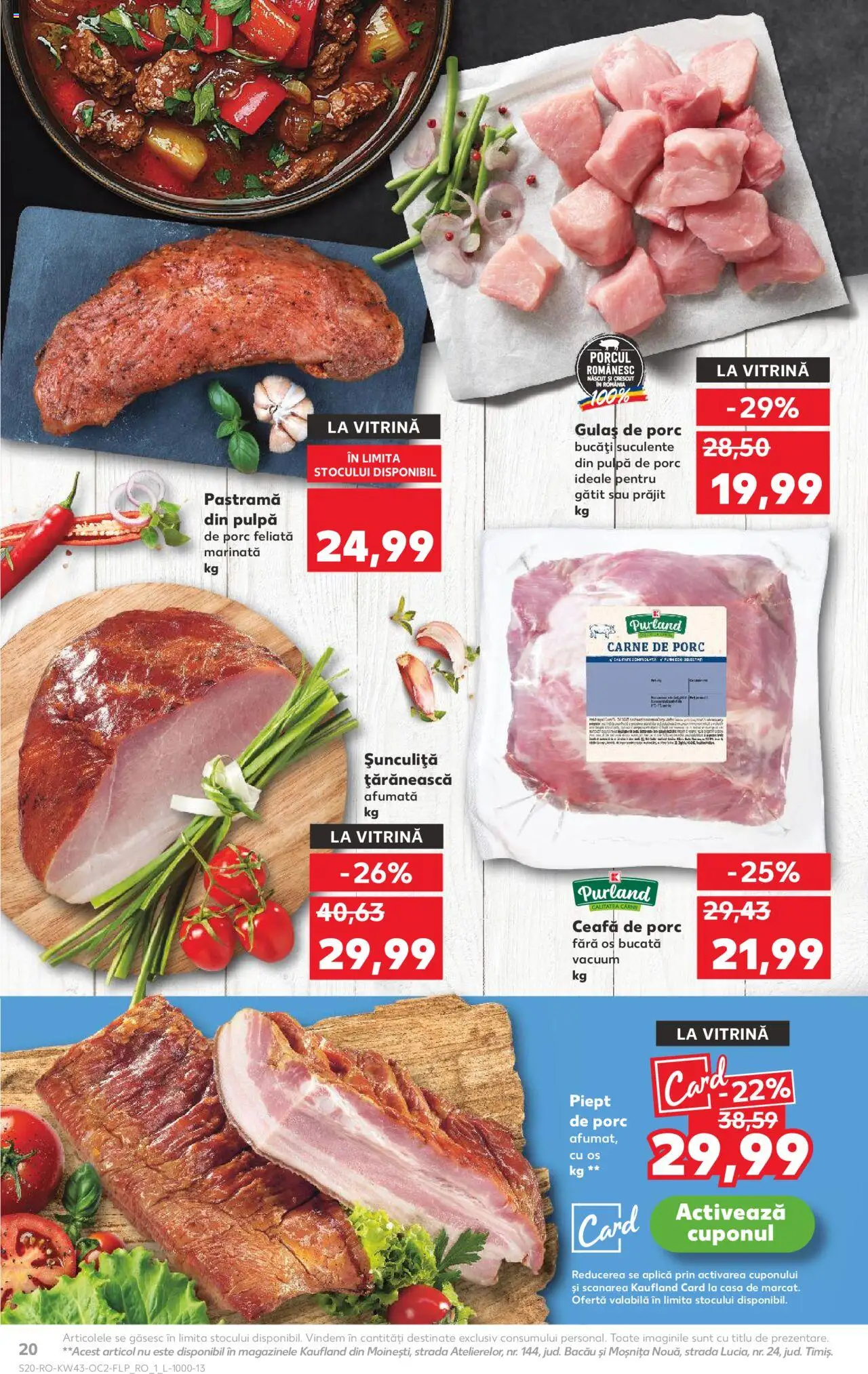 Noul catalog Kaufland – valabil de la 22.10.2025 | Pagină: 20 | Produse: Keçeli kalem, Vitrină, Carne De Porc, Gulaș